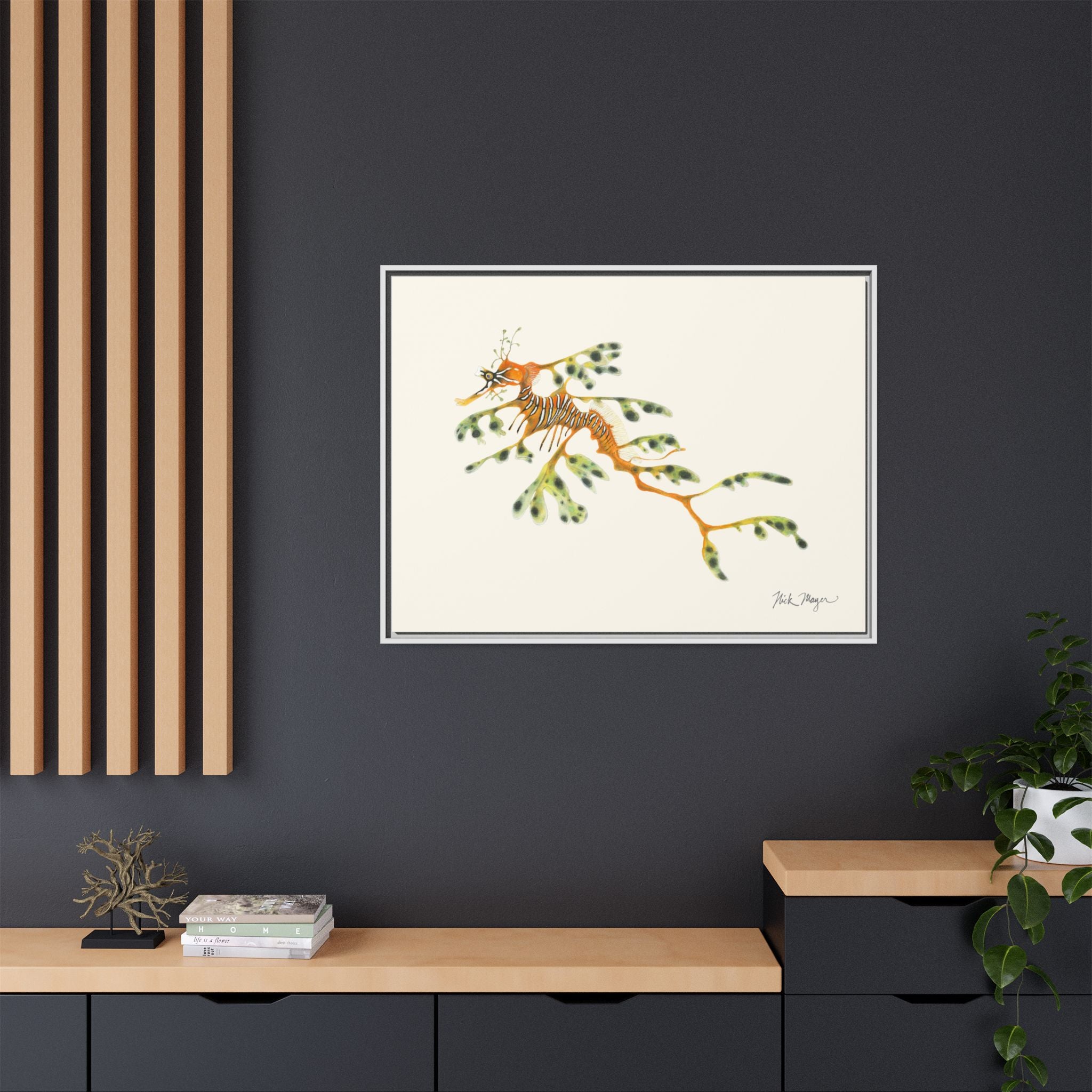 Leafy Sea Dragon Framed Canvas Print Printify