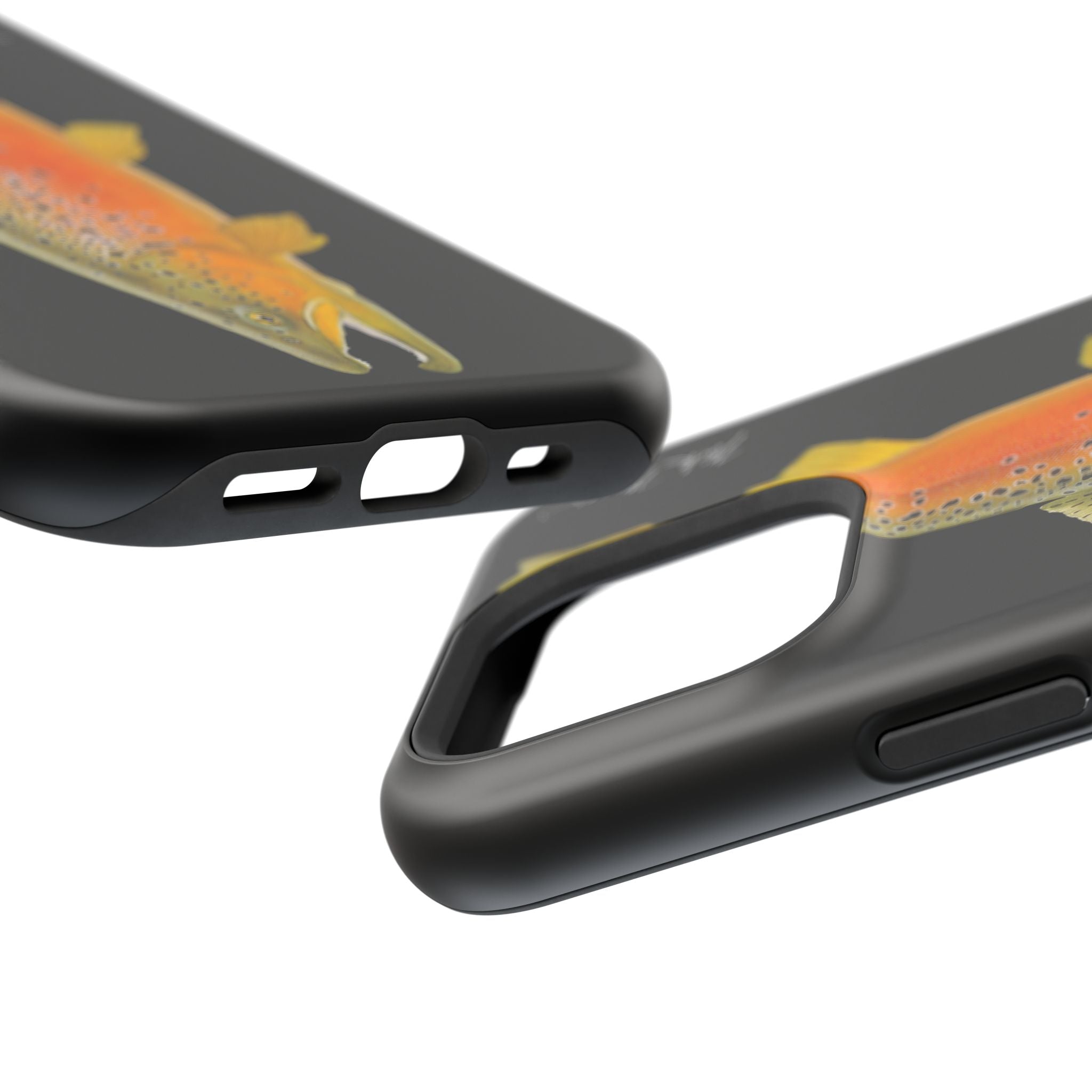 Brown Trout 2 Black MagSafe iPhone Case, NEW for Holiday 2025!