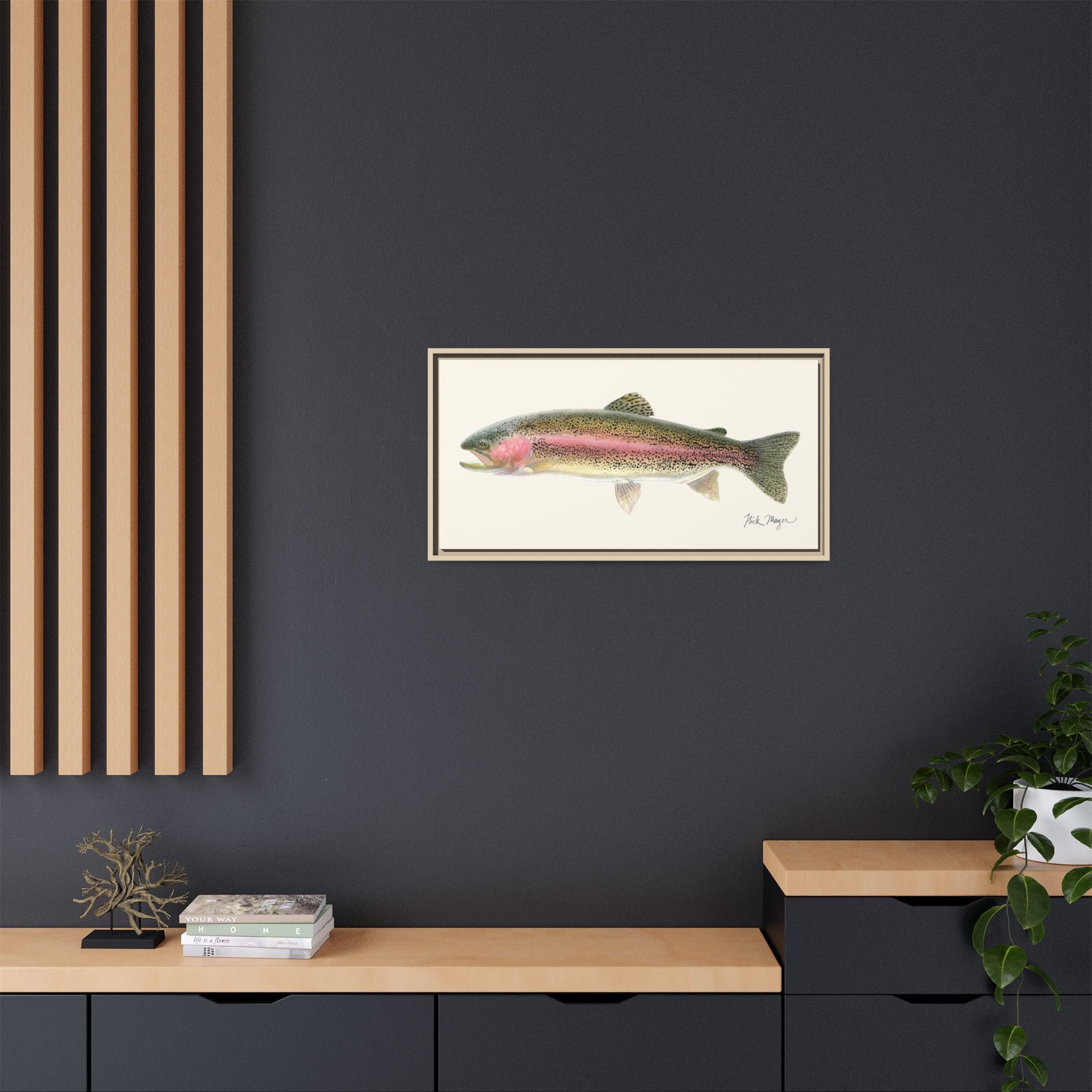 Rainbow Trout Framed Canvas Print Printify
