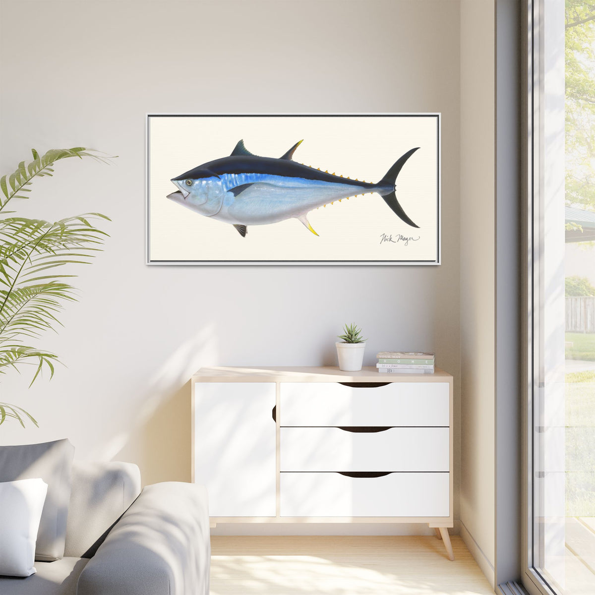Giant Bluefin Tuna 2 Framed Canvas Print Printify