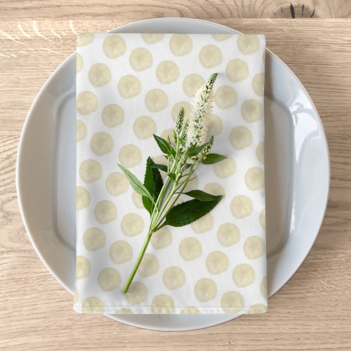 Ivory Sand Dollars II 4 Piece Cloth Napkin Set