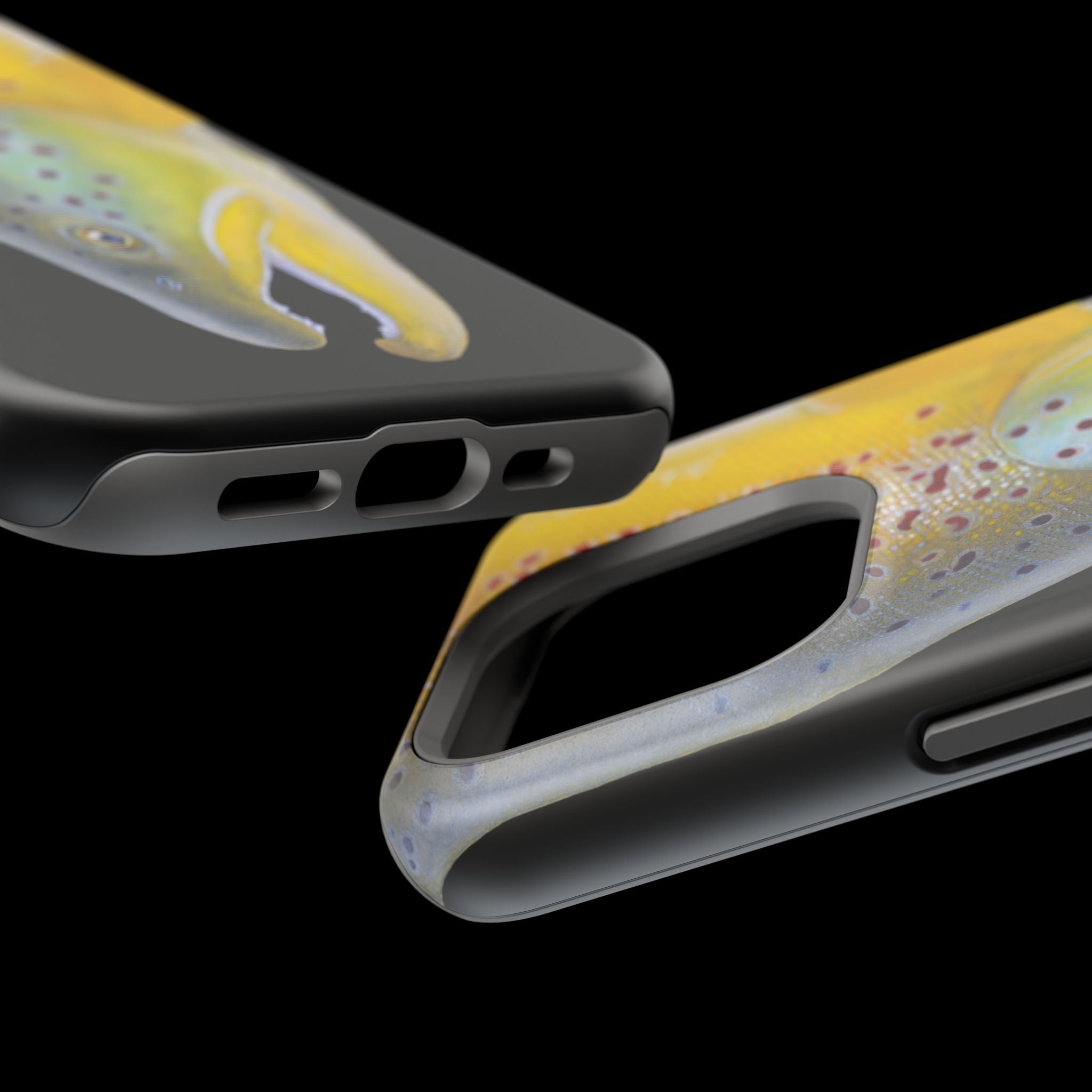 Brown Trout 3 Face Black MagSafe iPhone Case