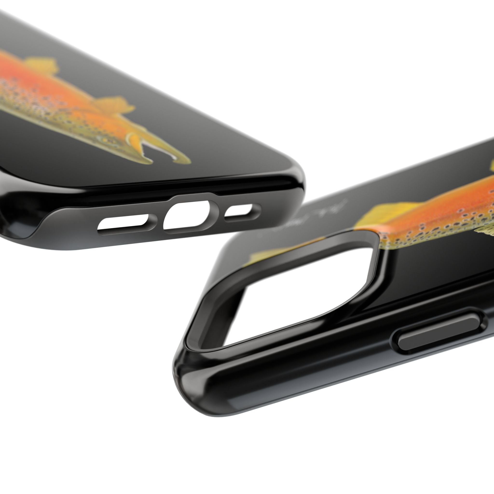 Brown Trout 2 Black MagSafe iPhone Case, NEW for Holiday 2025!