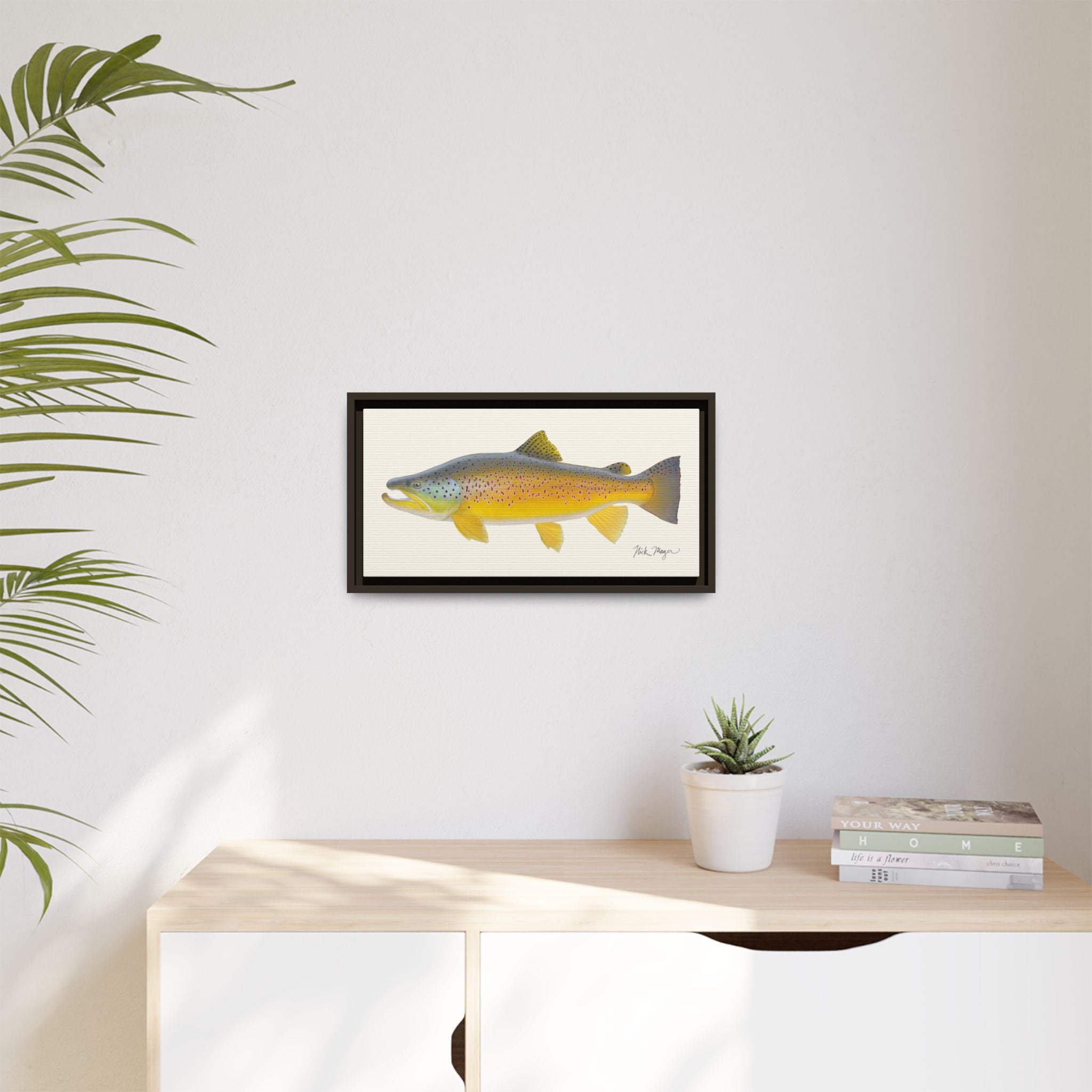 Brown Trout III Framed Canvas Print Printify