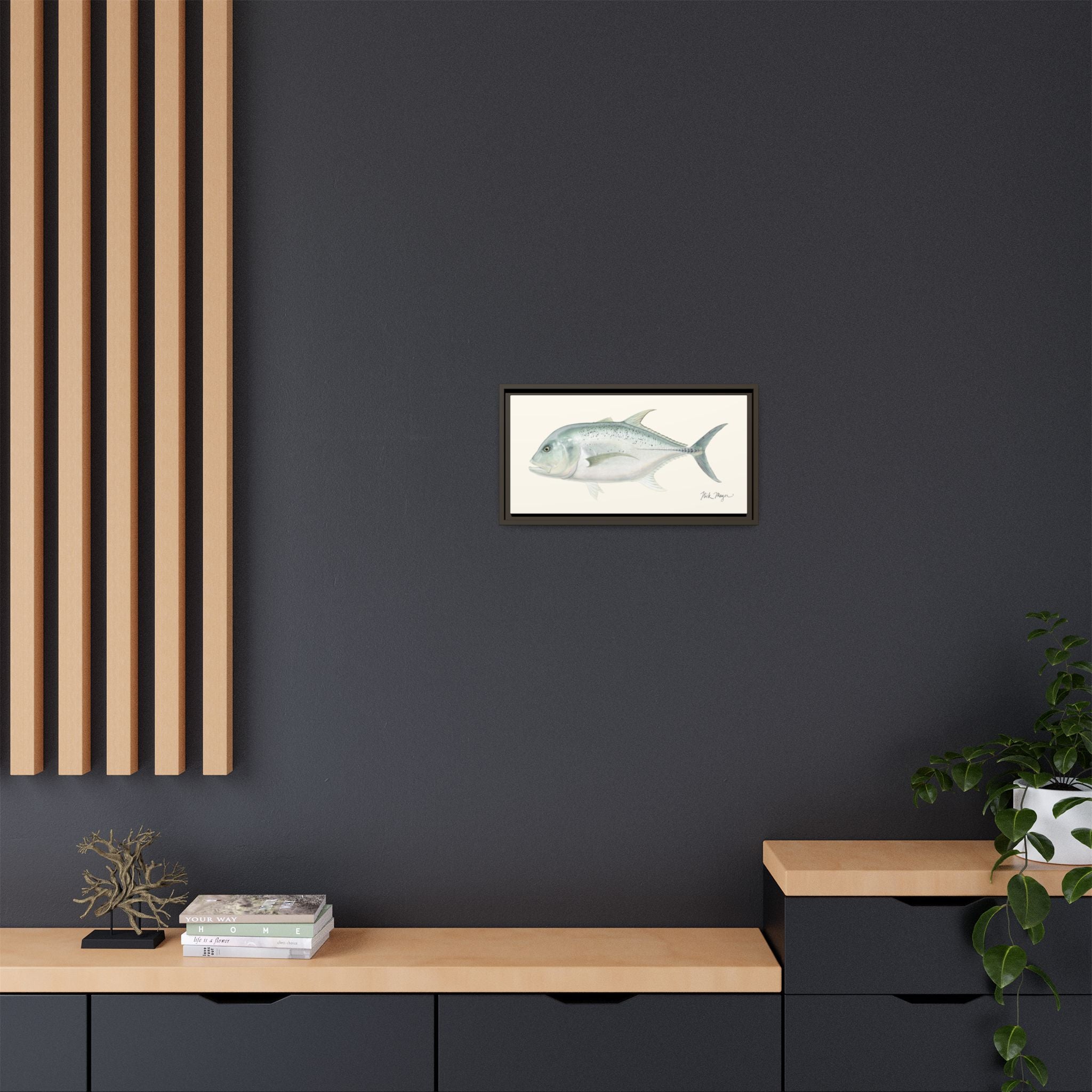 Boss Giant Trevally Framed Canvas Print Printify