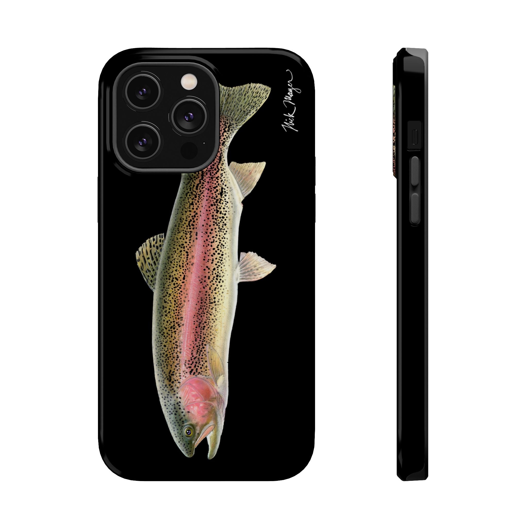 Rainbow Trout MagSafe Black iPhone Case
