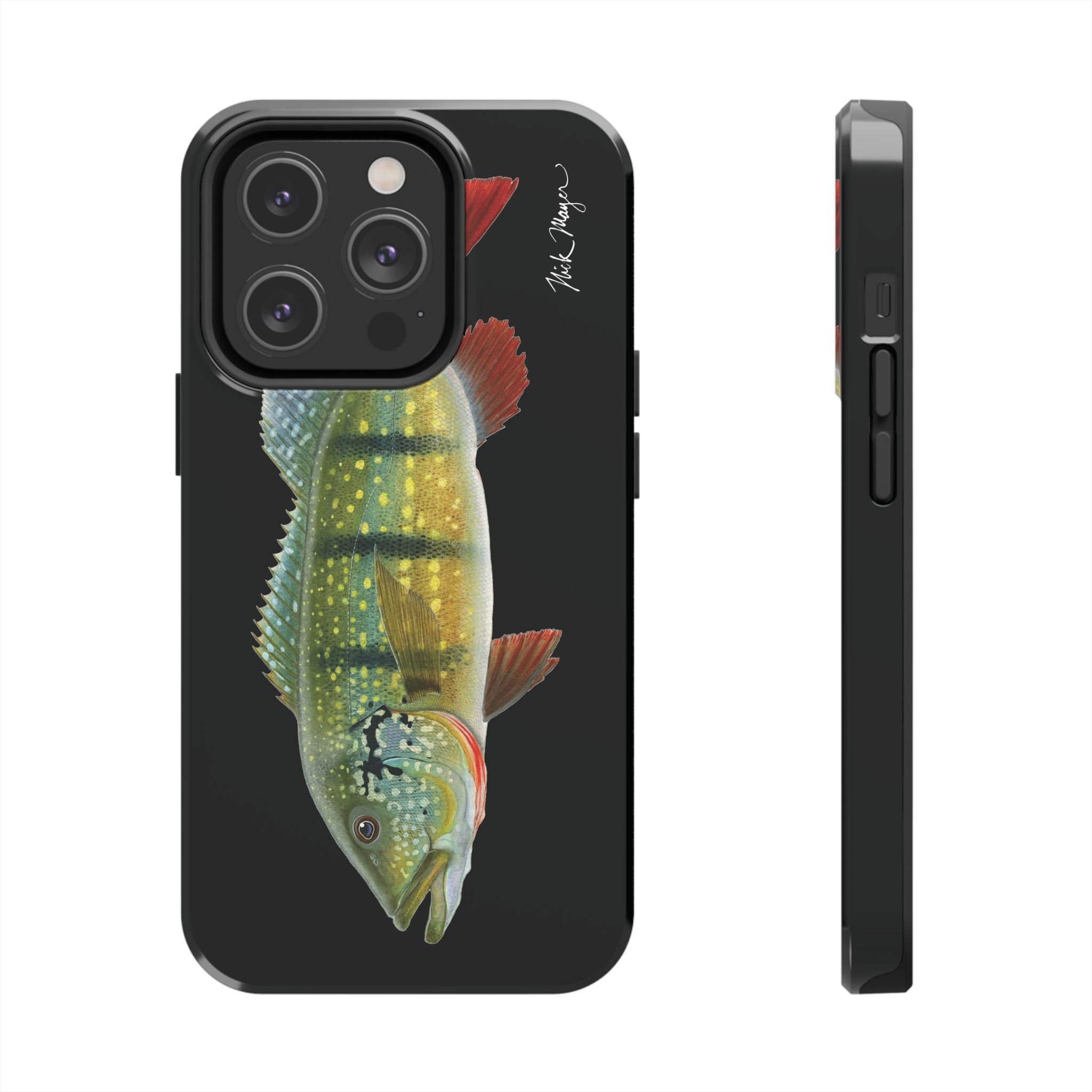Peacock Bass Black iPhone Case