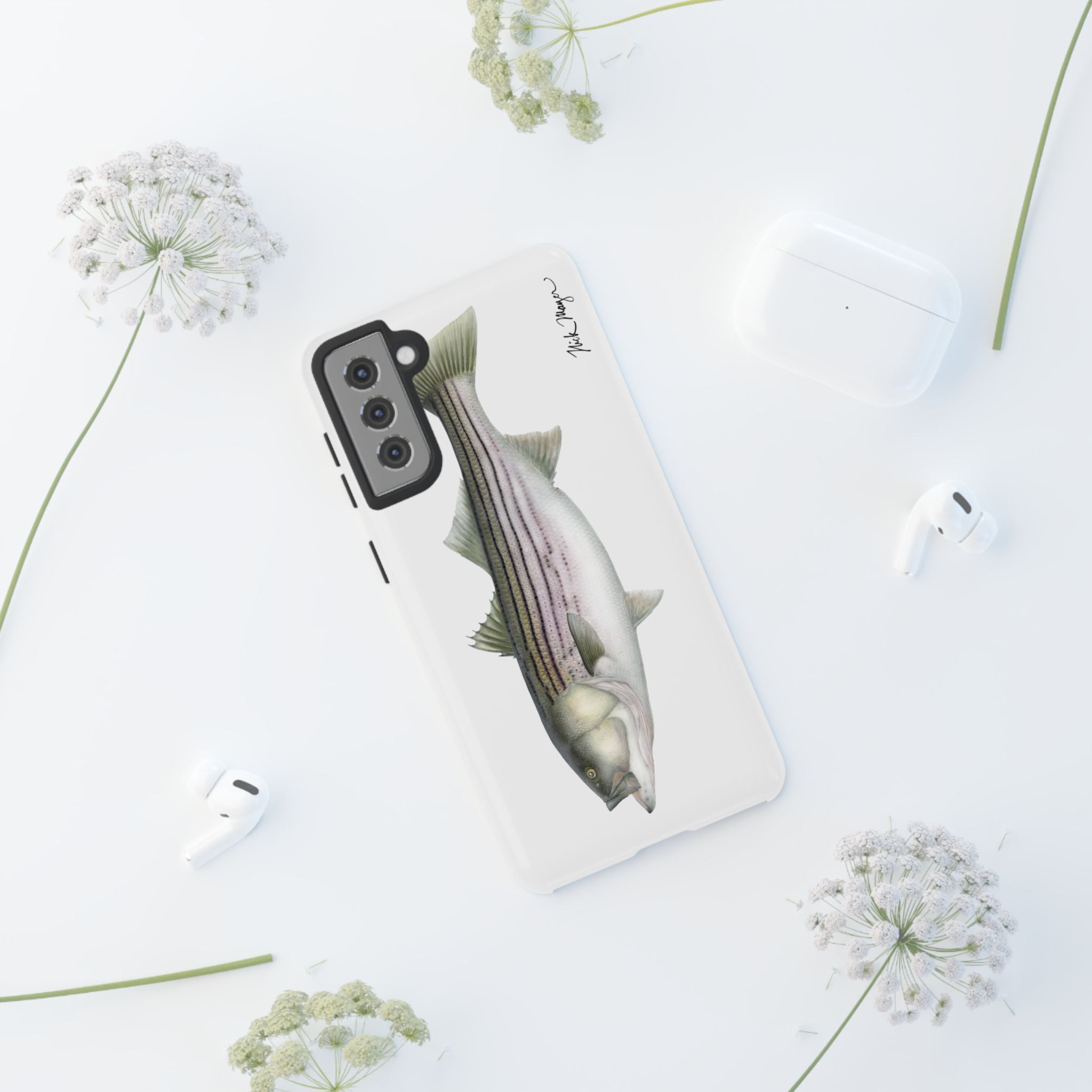 30 lb Striper White Phone Case (Samsung) Printify