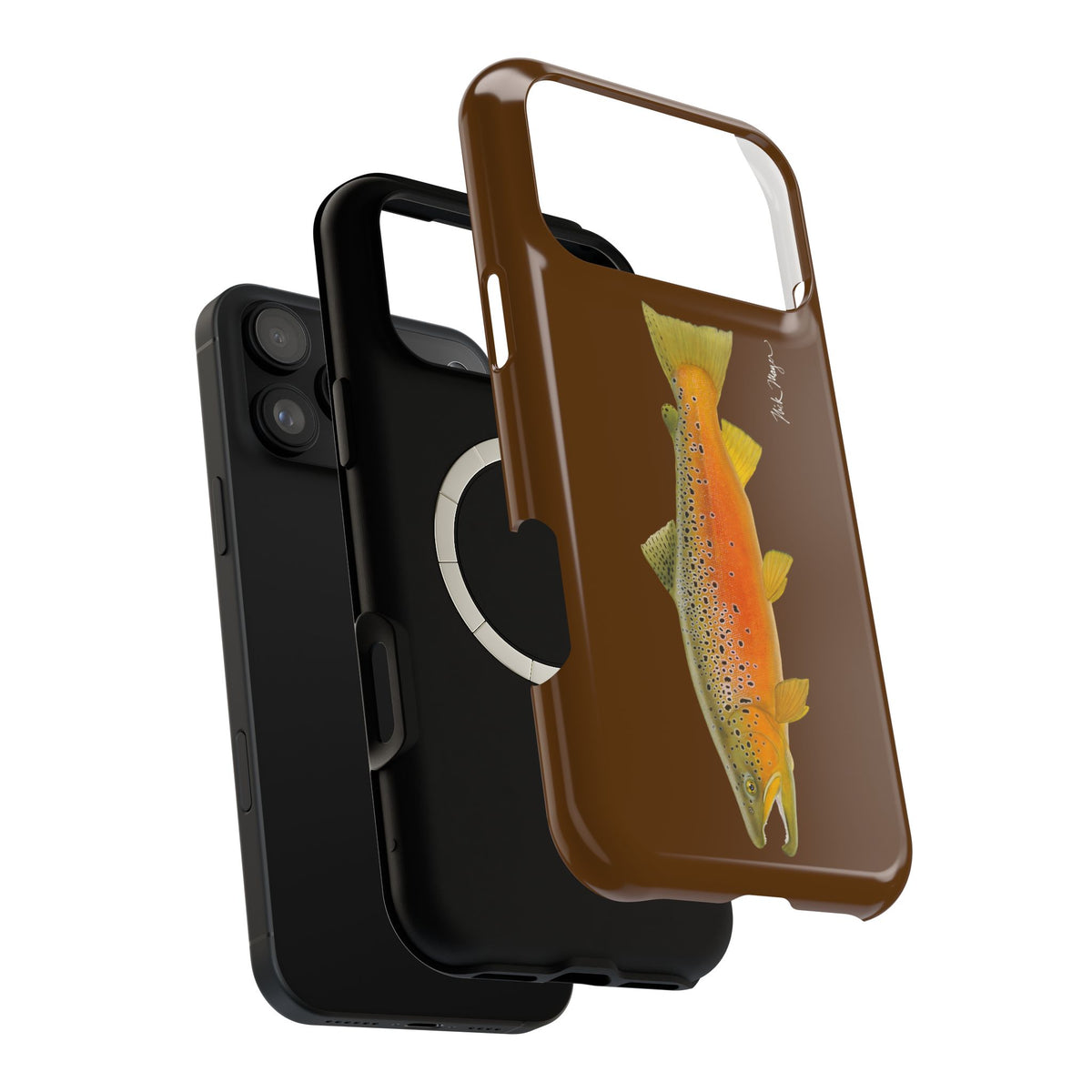 Brown Trout 2 Brown MagSafe iPhone Case, Limited Run Printify
