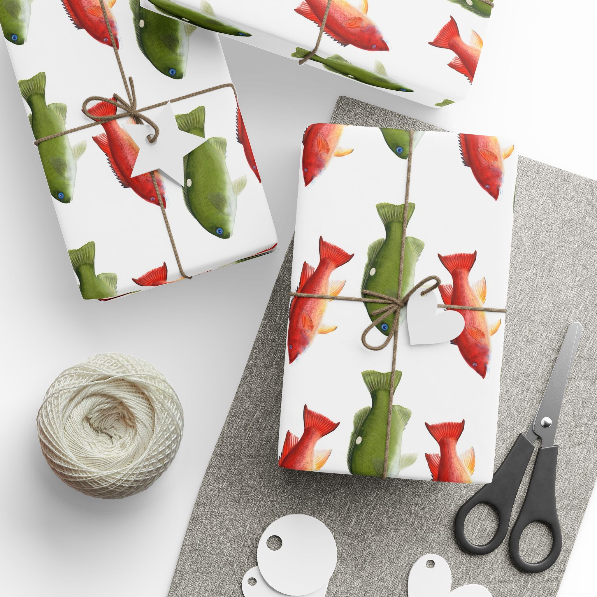 Christmas Fish Gift Wrapping Paper