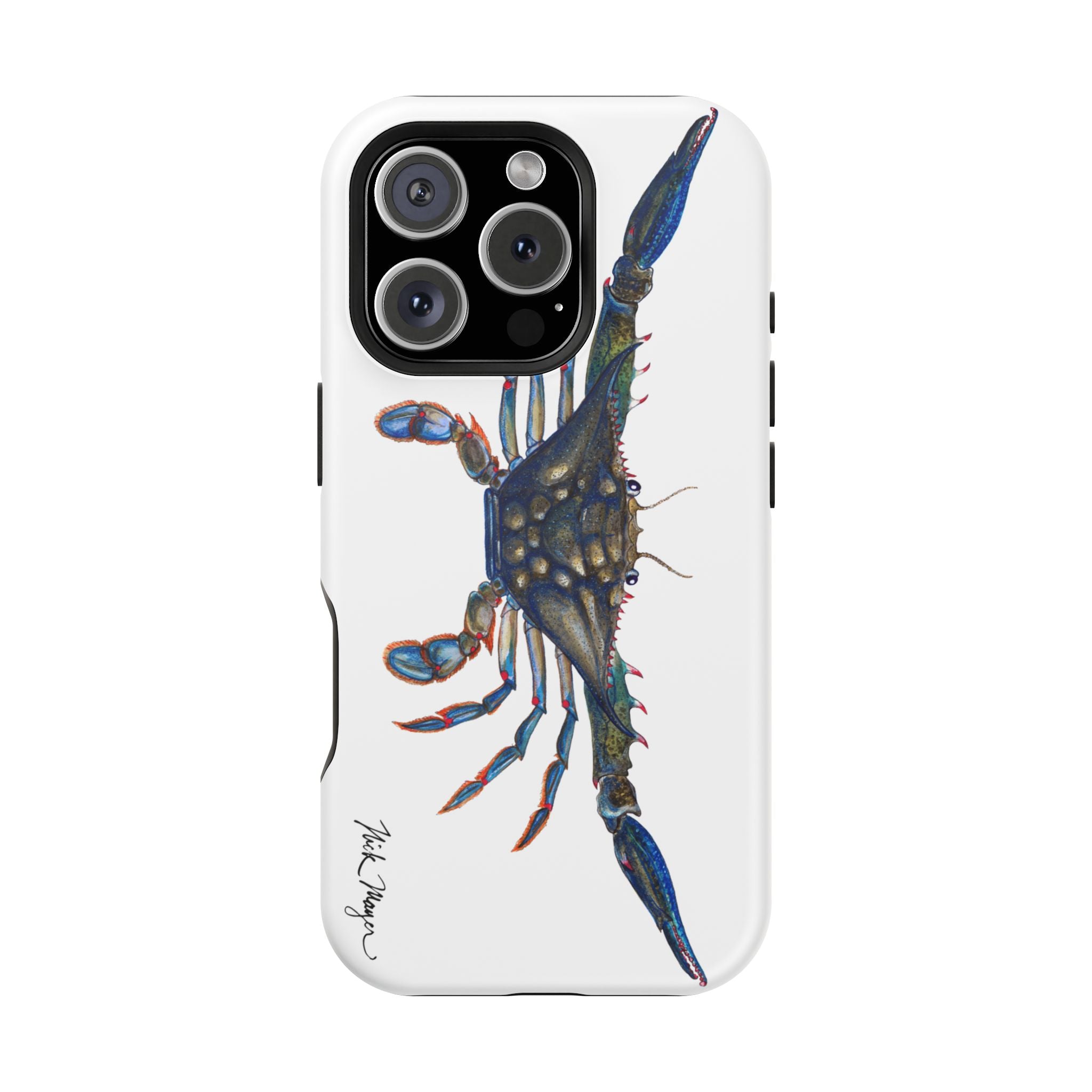 Blue Crab MagSafe White iPhone Case