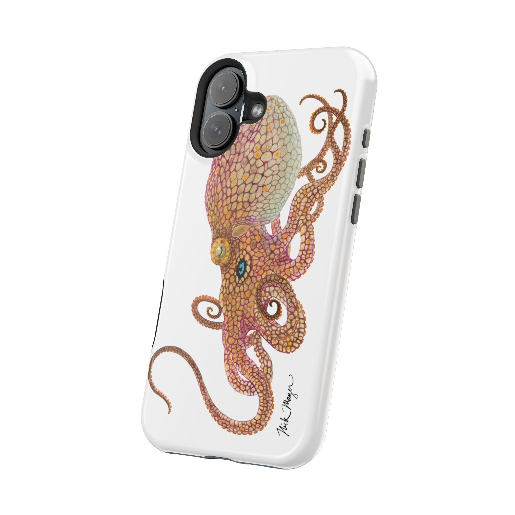 Two Spot Octopus MagSafe White iPhone Case
