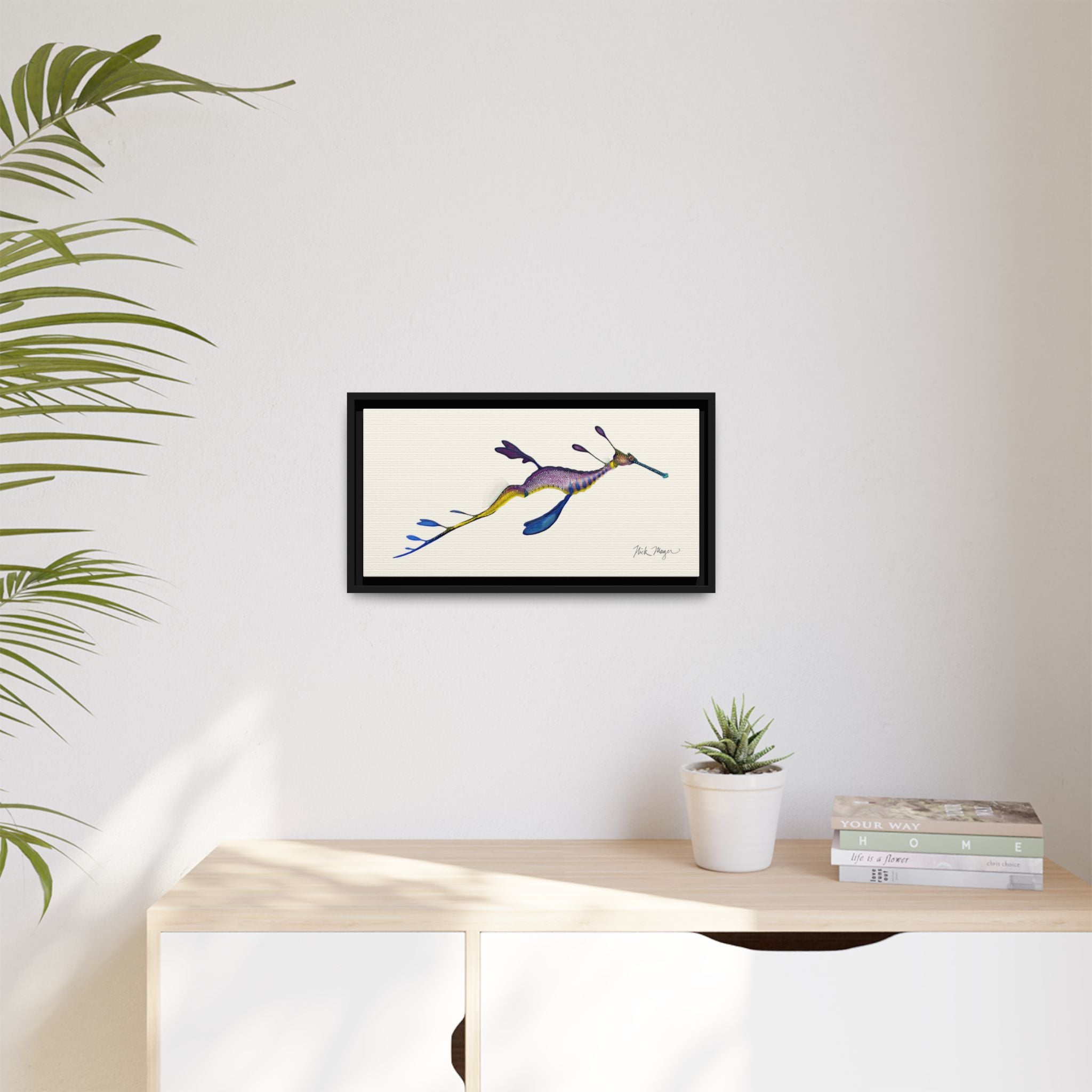 Weedy Sea Dragon Framed Canvas Print Printify