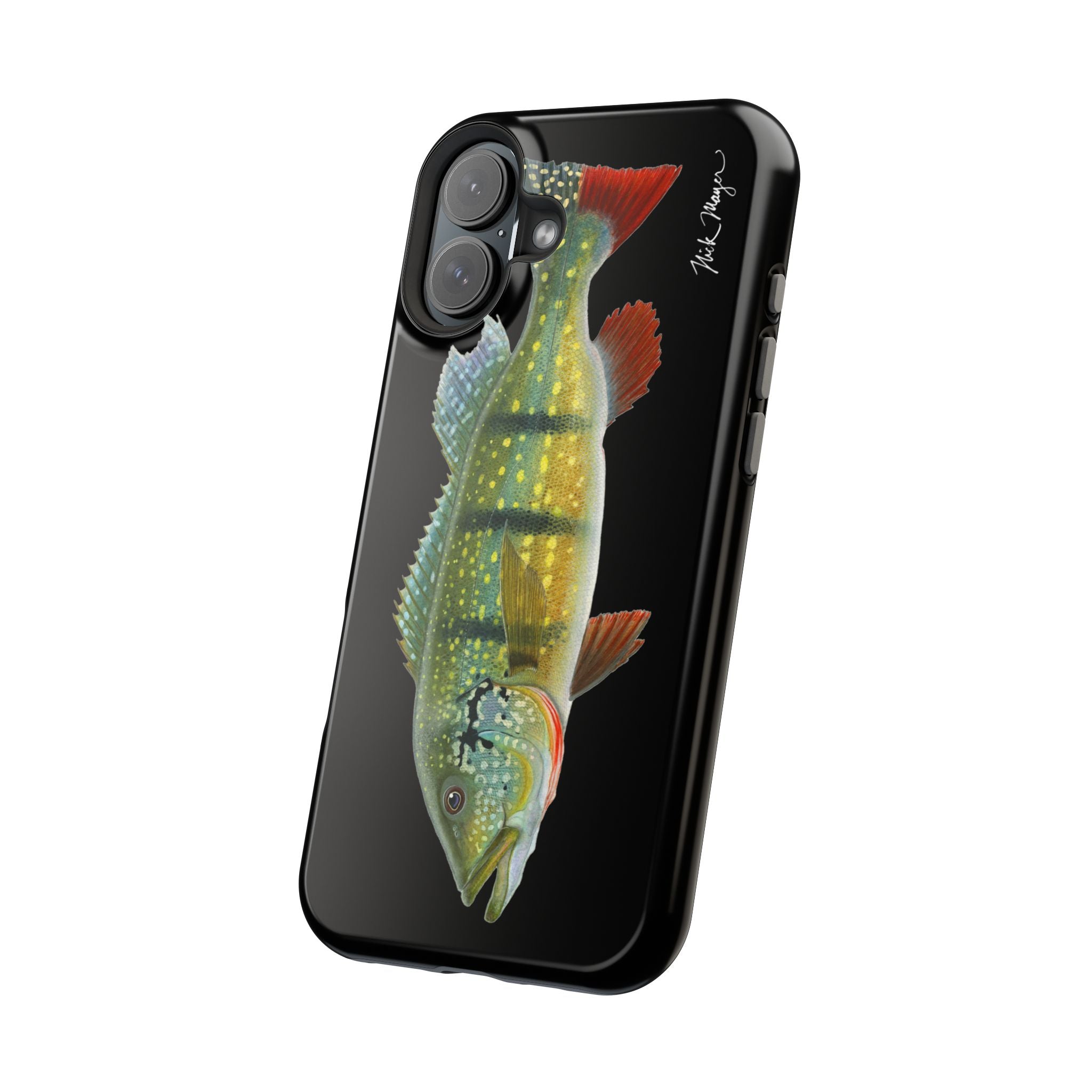 Peacock Bass MagSafe Black iPhone Case