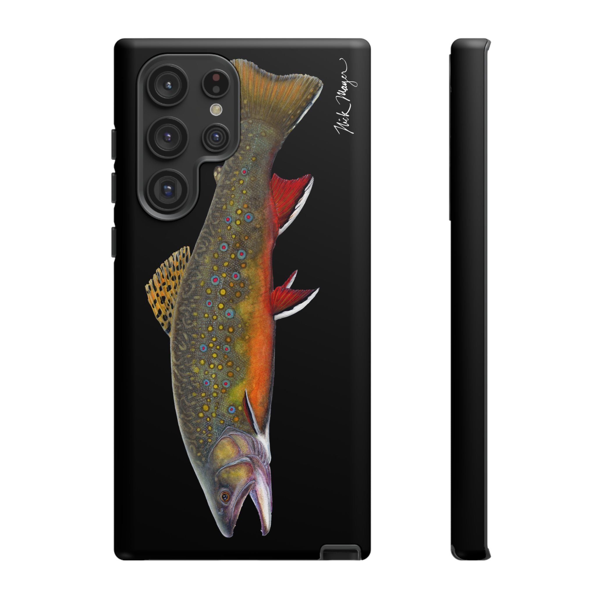 Brook Trout Black Phone Cases (Samsung) Printify