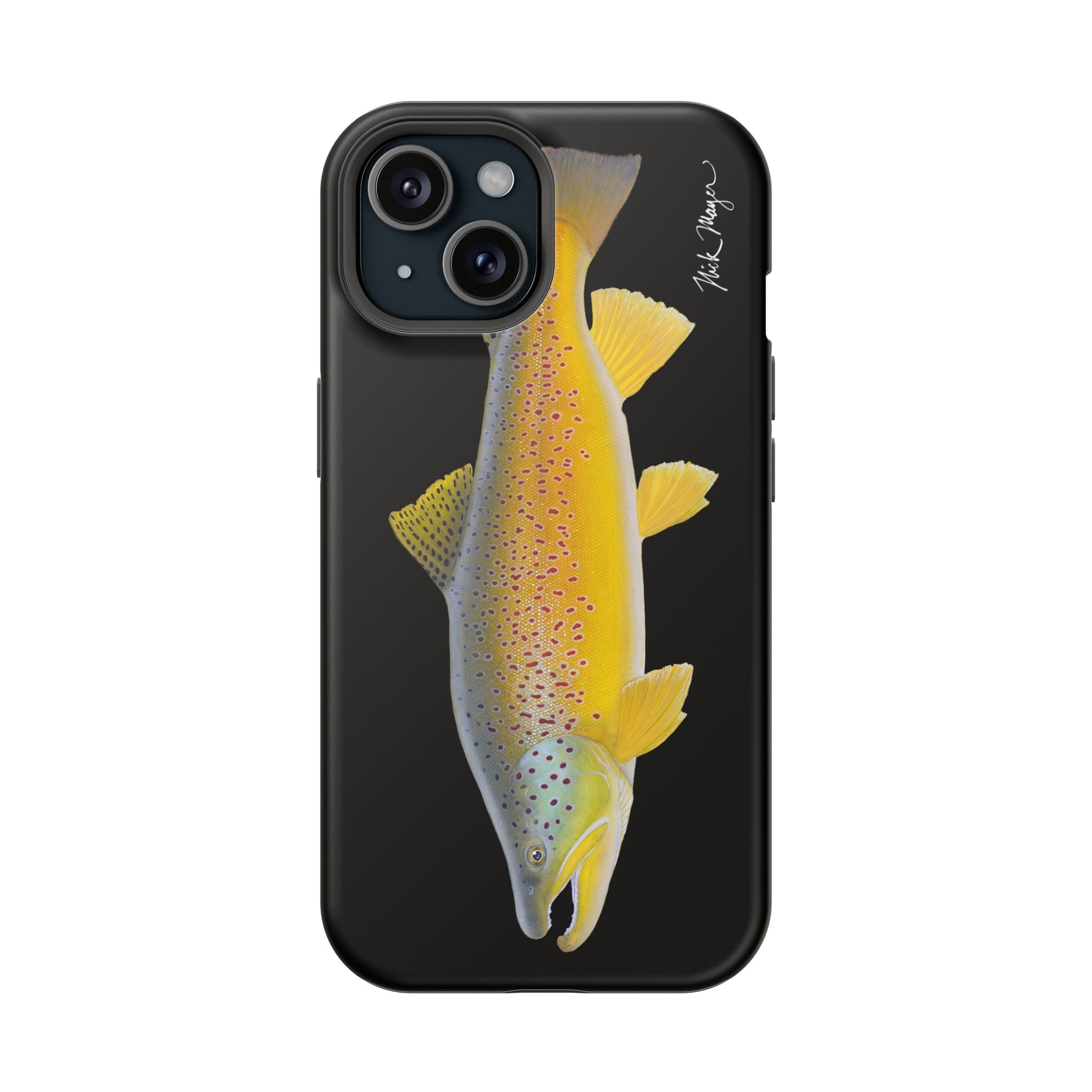 Brown Trout 3 Black MagSafe iPhone Case