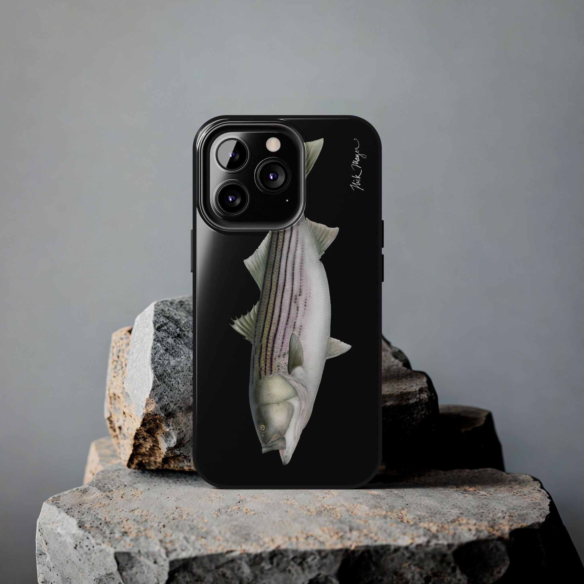 30 lb Striper - Black Phone Case (iPhone)