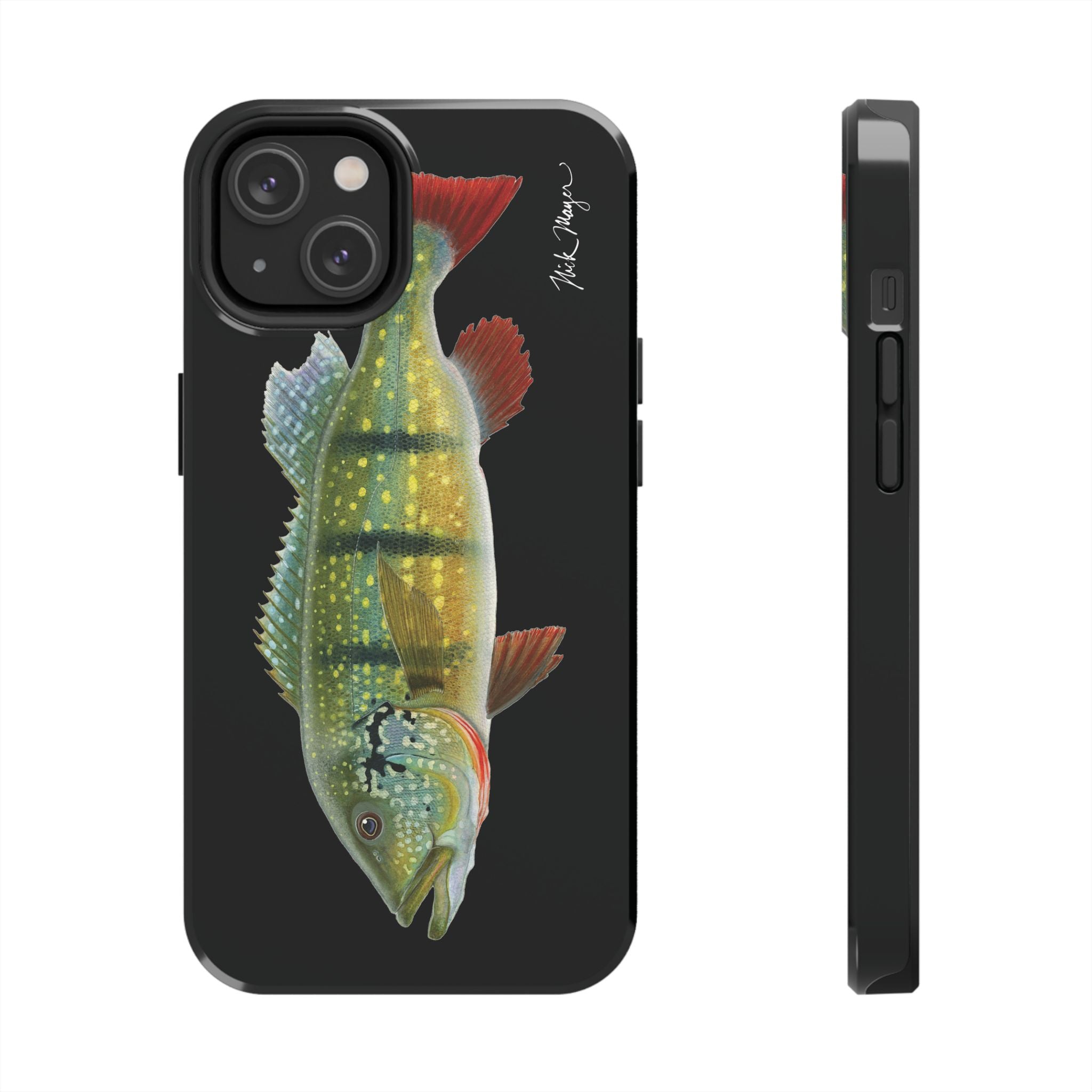 Peacock Bass Black iPhone Case