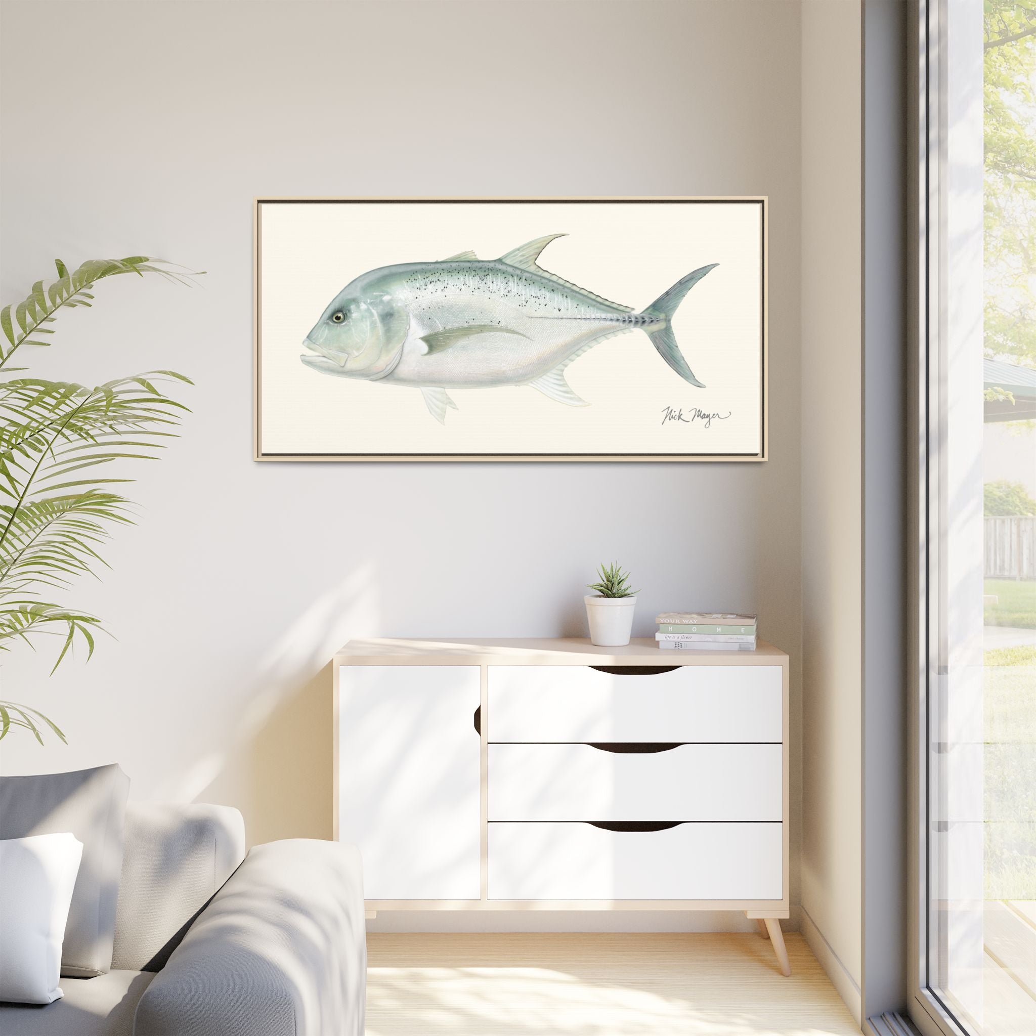 Boss Giant Trevally Framed Canvas Print Printify