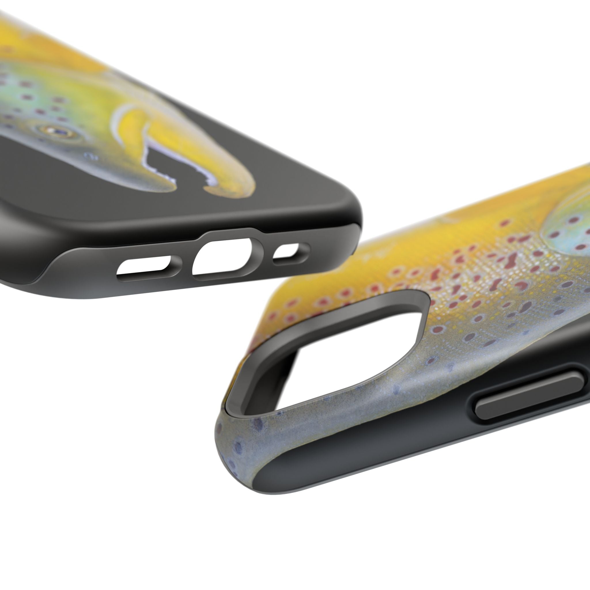 Brown Trout 3 Face Black MagSafe iPhone Case