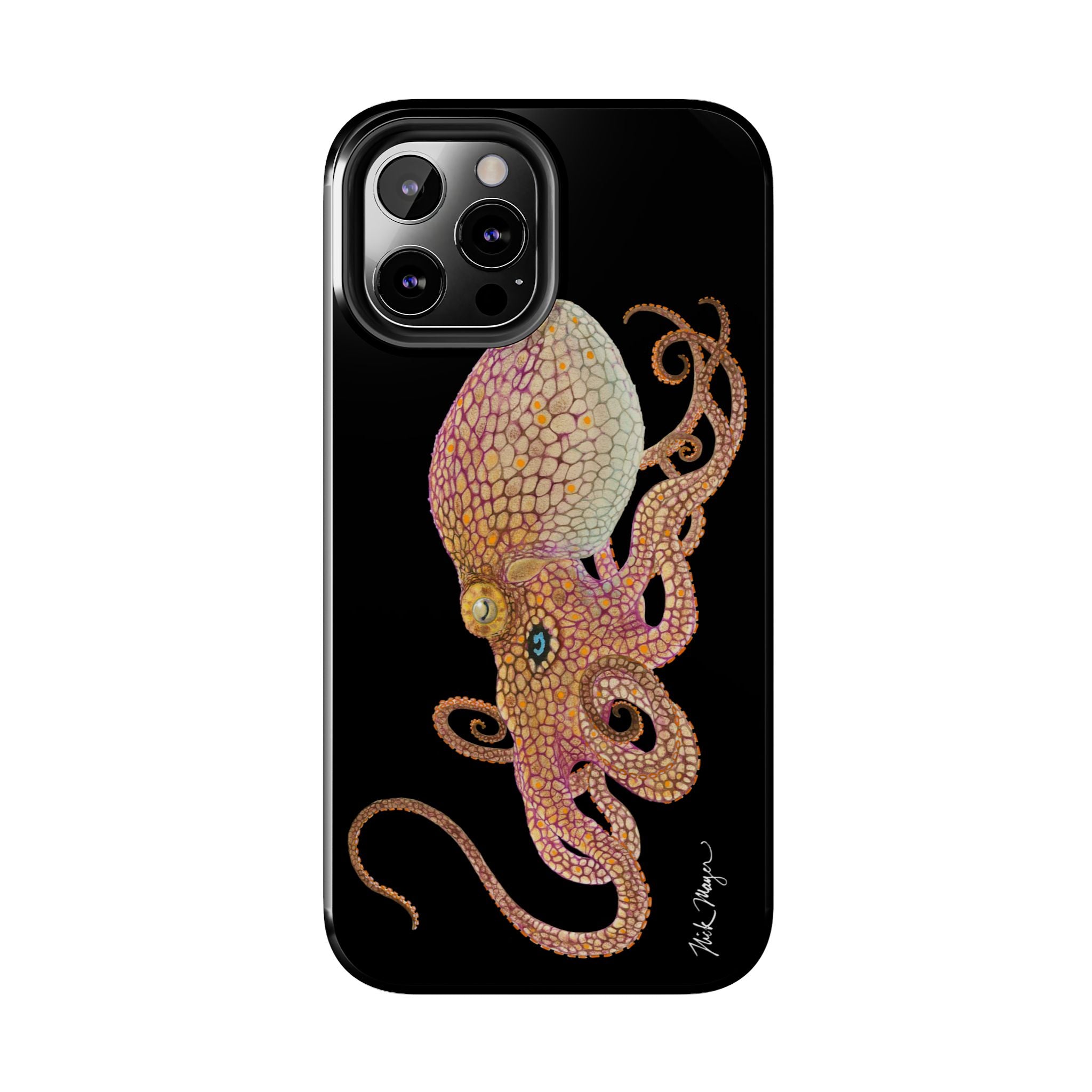 Two Spot Octopus Black Phone Case (iPhone)