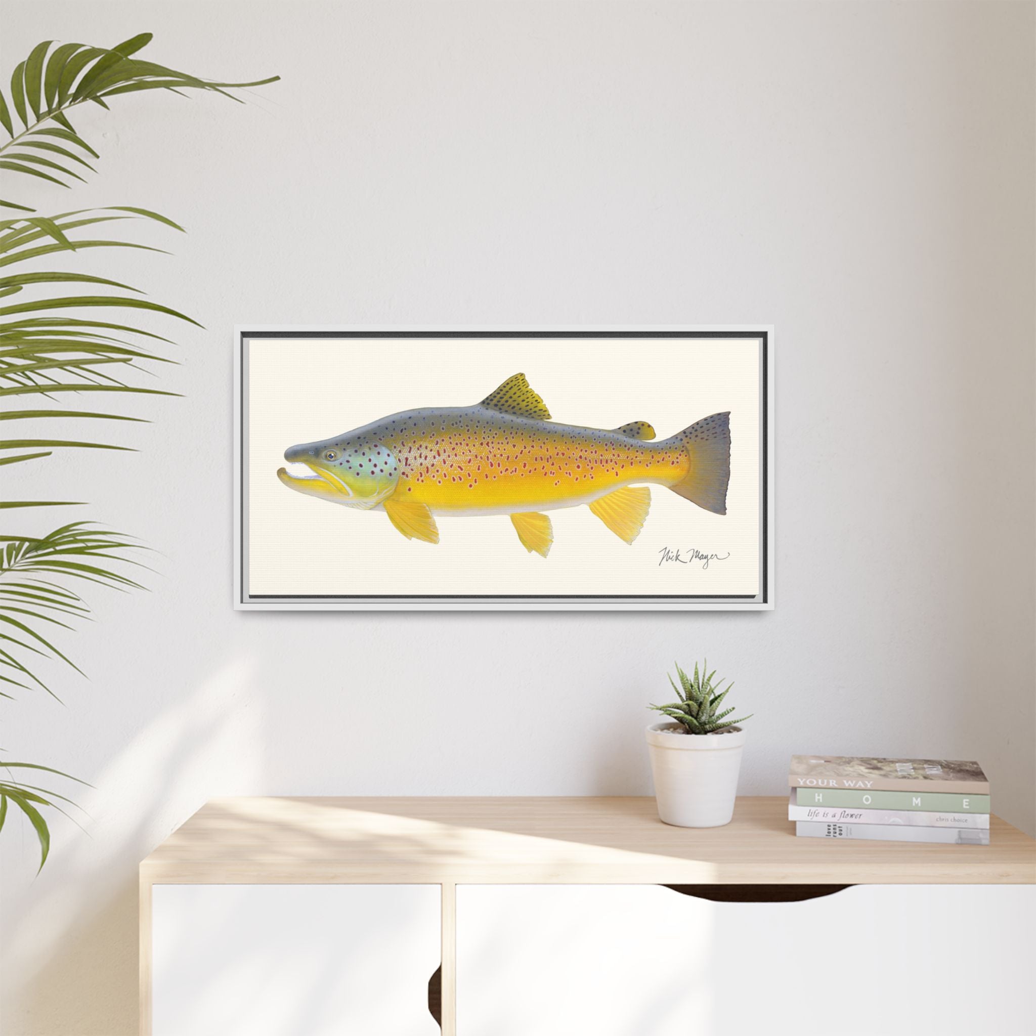 Brown Trout III Framed Canvas Print Printify