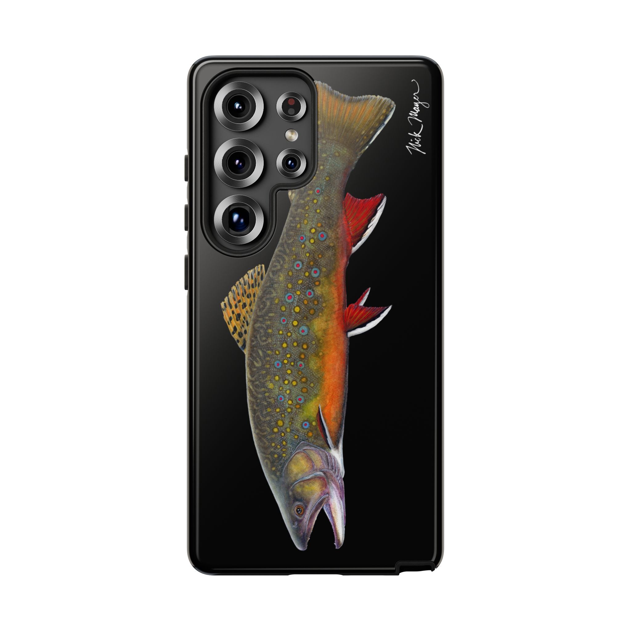 Brook Trout Black Phone Cases (Samsung) Printify