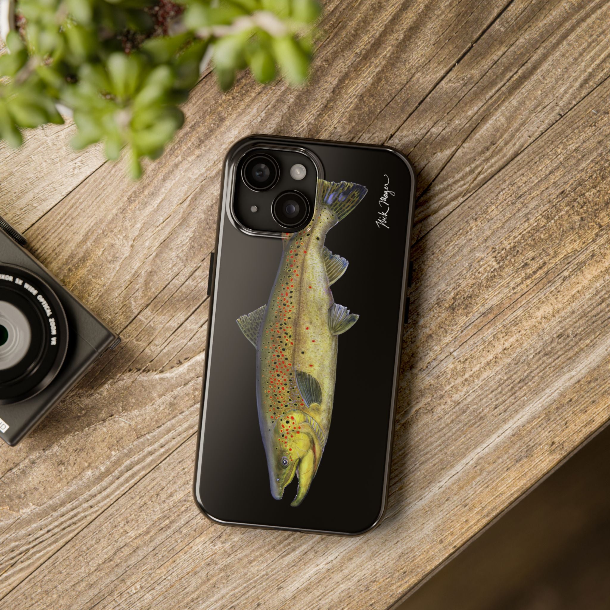 Brown Trout Black Phone Case (iPhone)