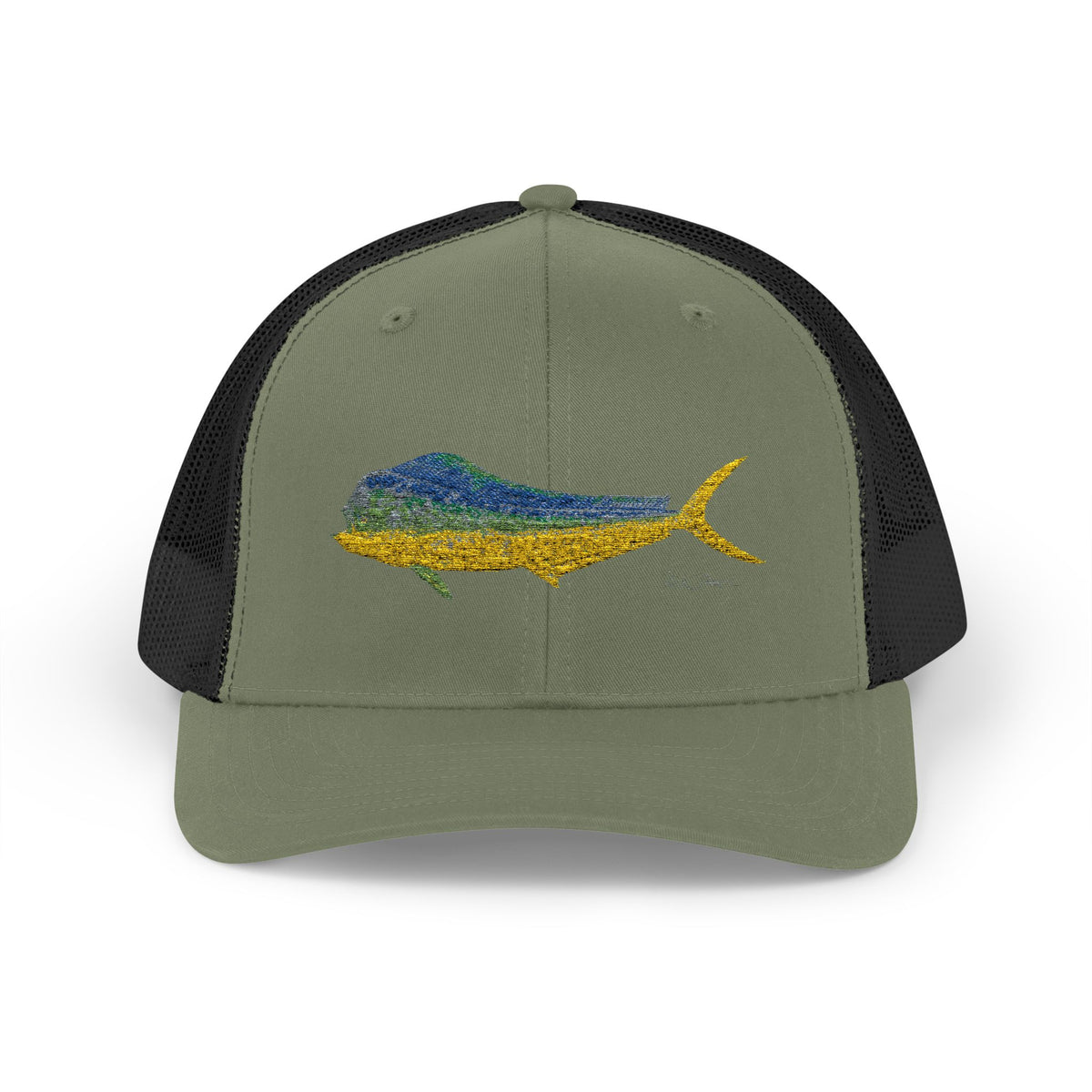 Bull Mahi Embroidered Snapback Trucker Hat Printify