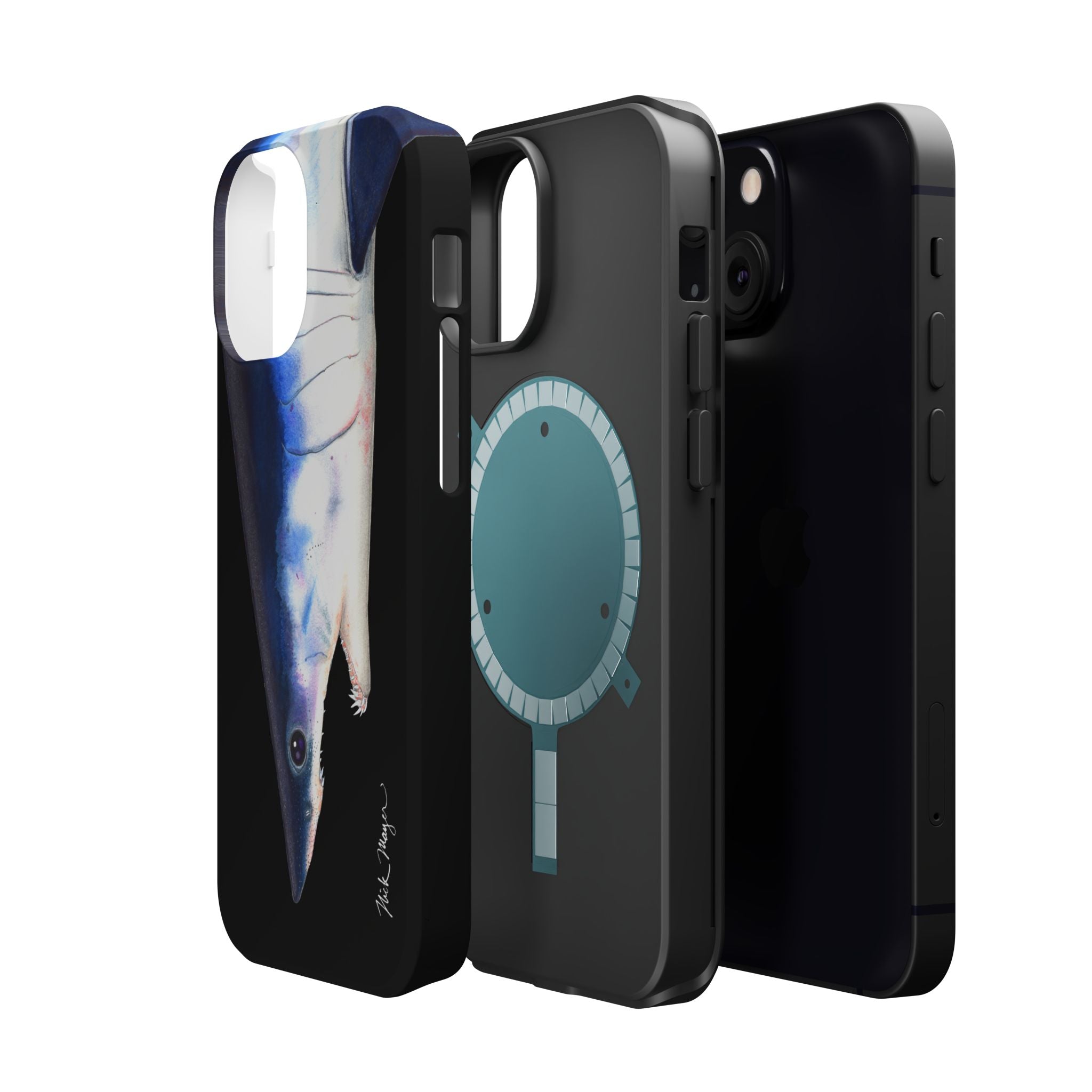 Mako Shark Face MagSafe Black iPhone Case