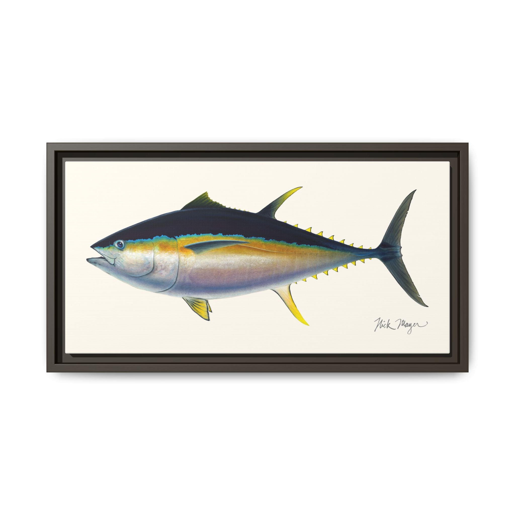 Bigeye Tuna Framed Canvas Print Printify
