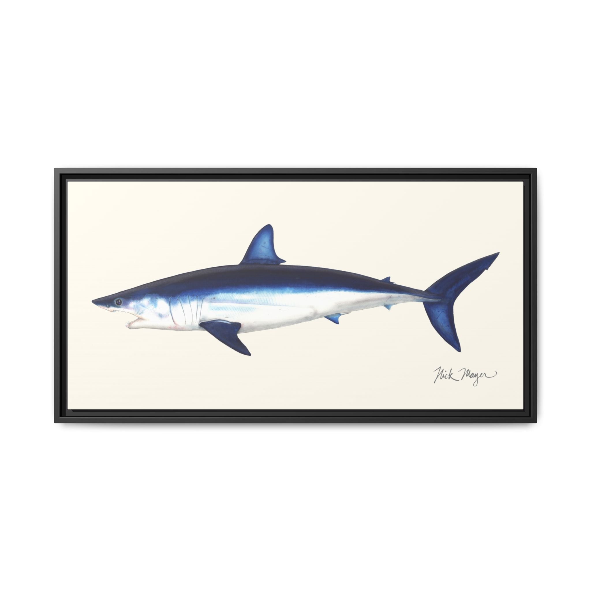 Mako Shark Framed Canvas Print Printify