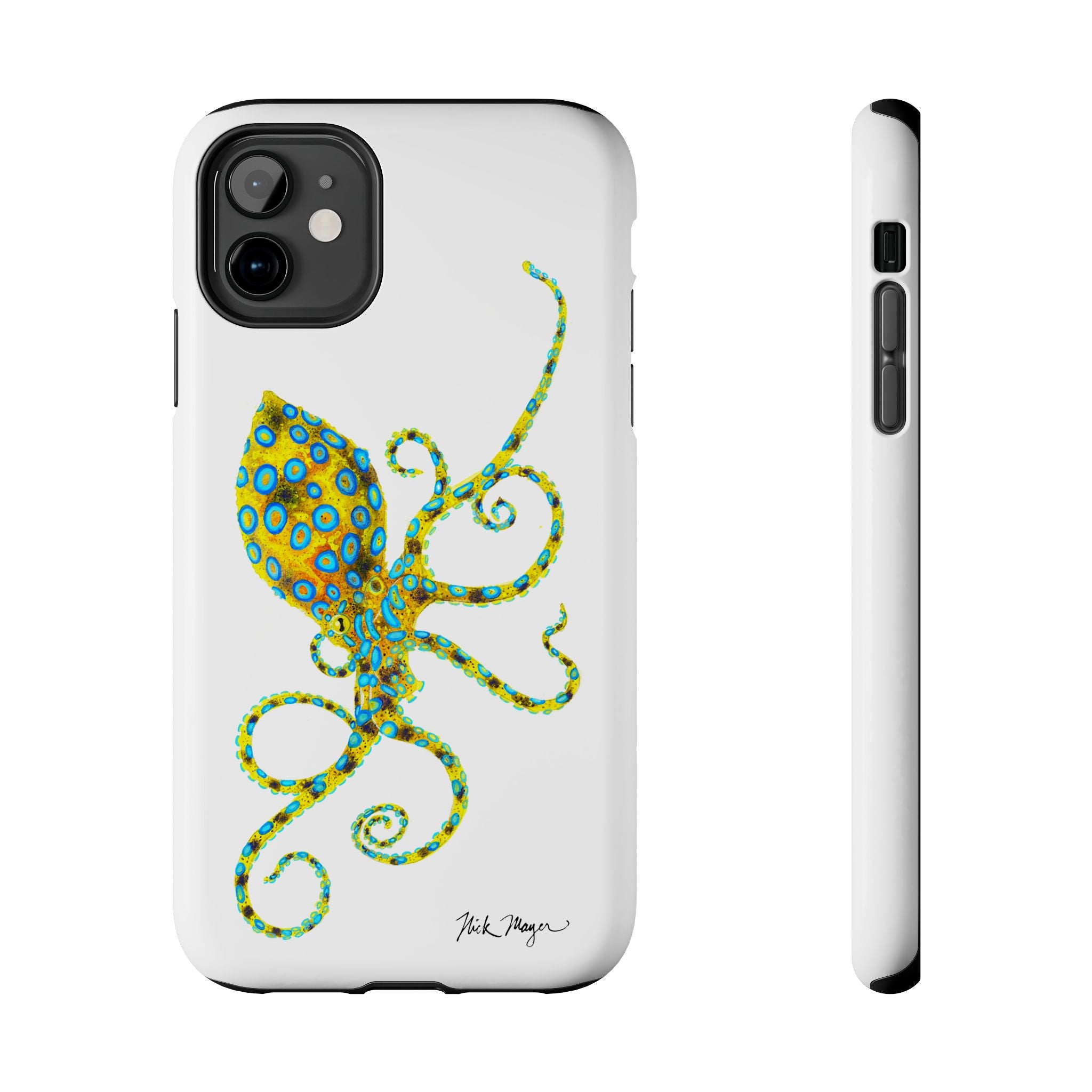 Blue Ringed Octopus White Phone Case (iPhone)
