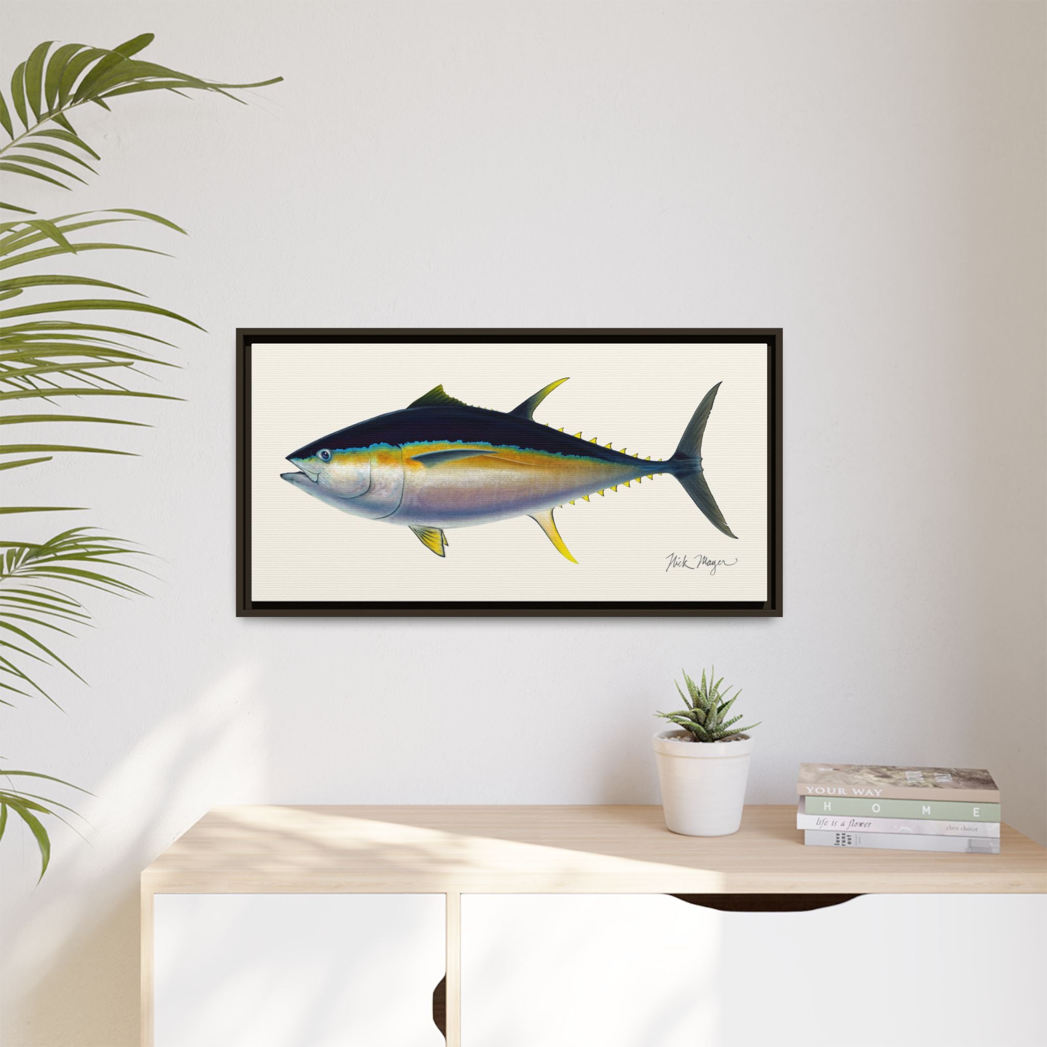 Bigeye Tuna Framed Canvas Print Printify