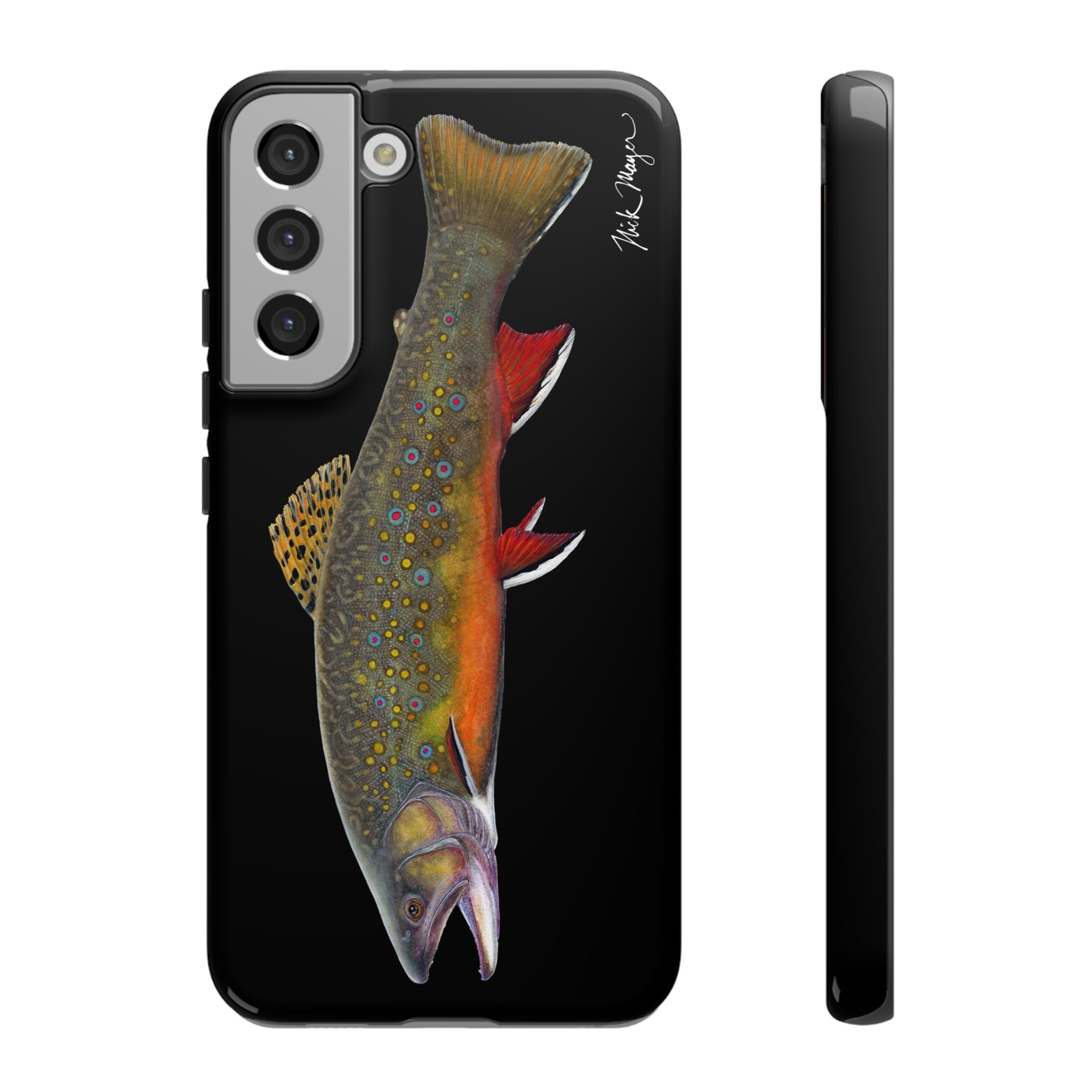 Brook Trout Black Phone Cases (Samsung) Printify