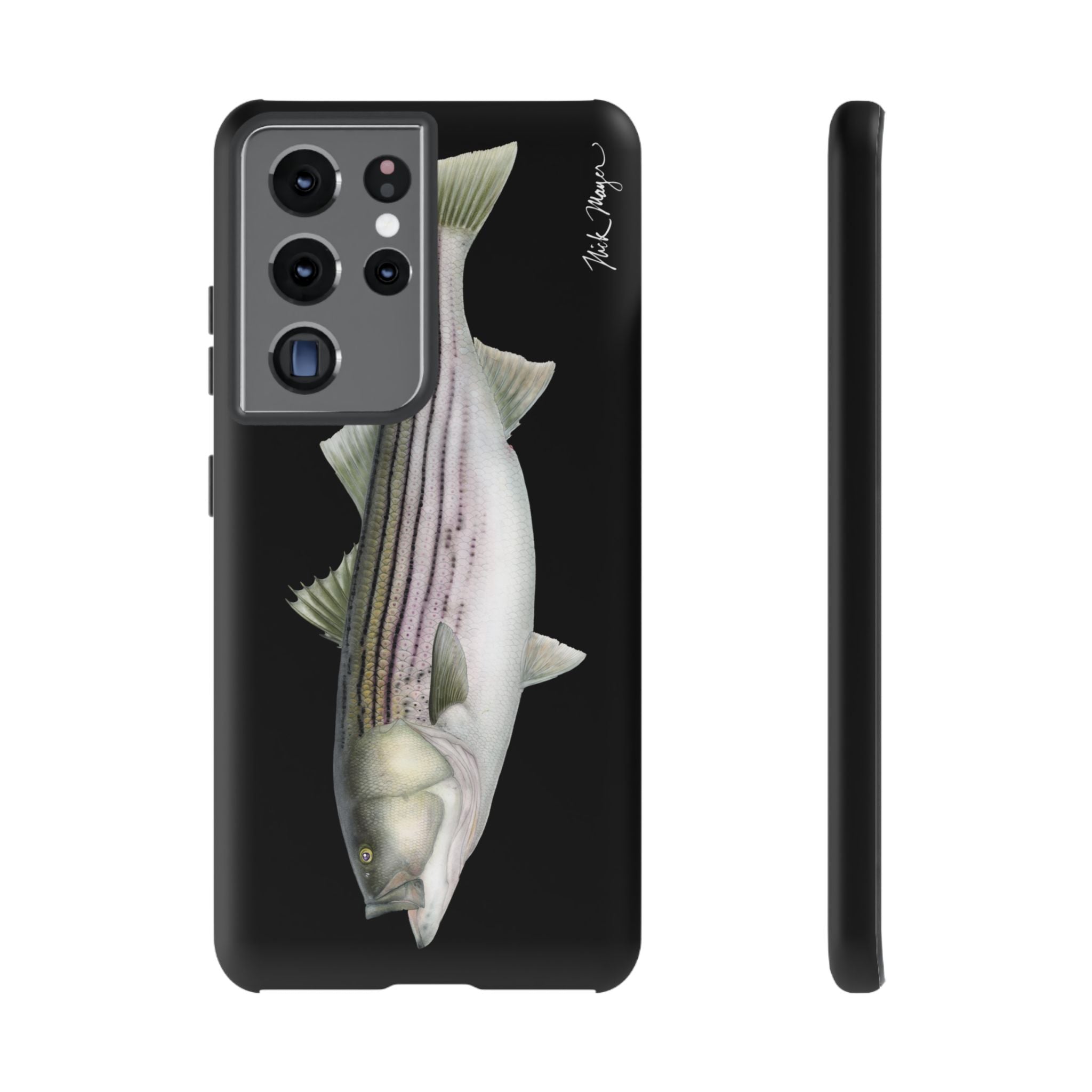 30 lb Striper Black Phone Case (Samsung) Printify