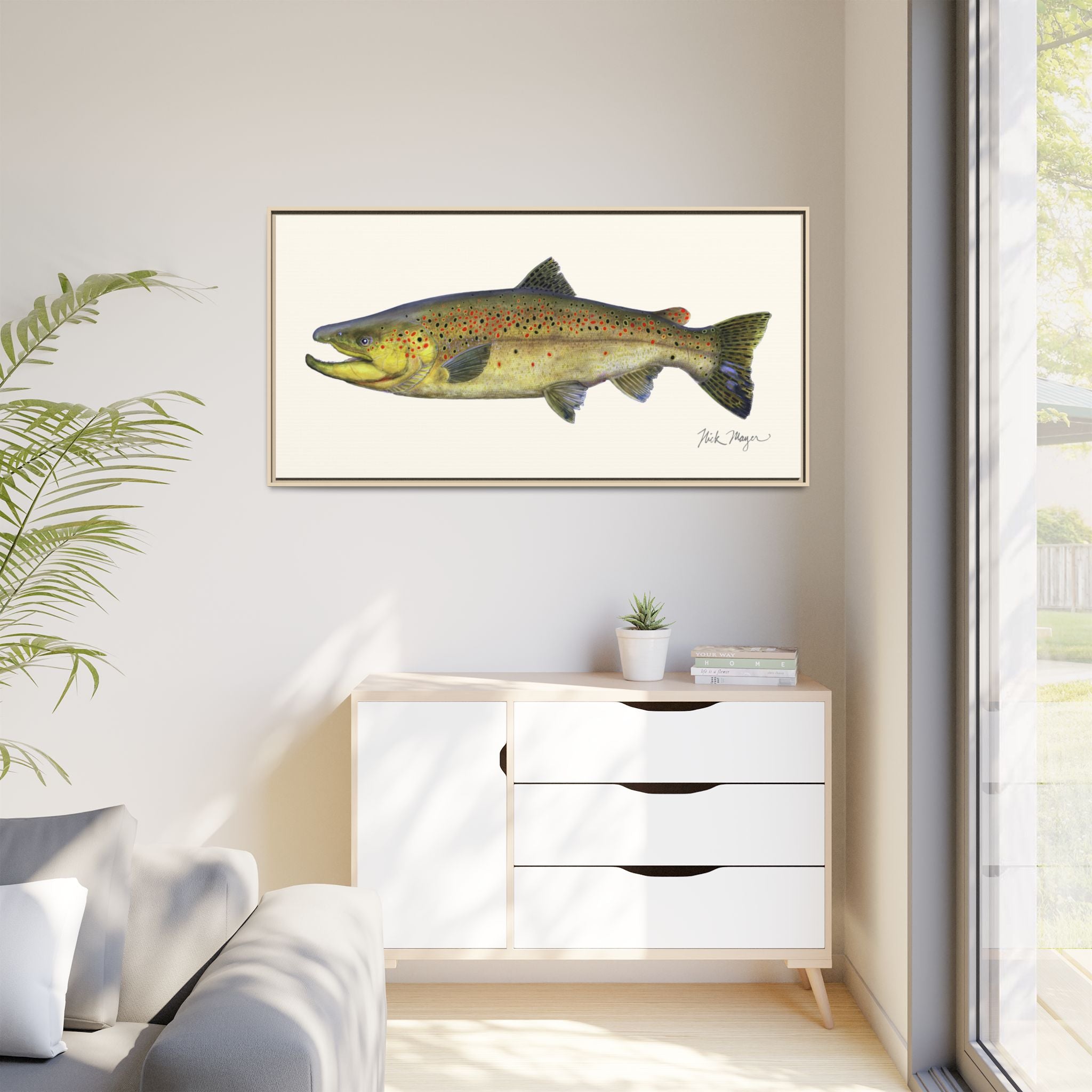 Brown Trout I Framed Canvas Print Printify