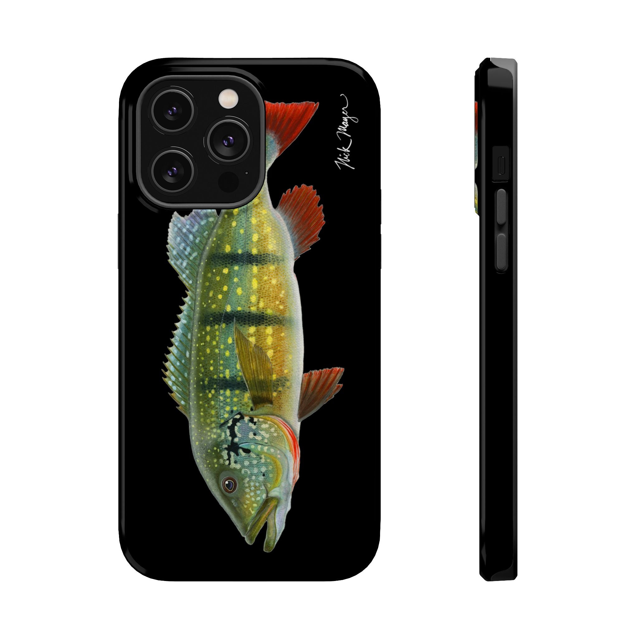 Peacock Bass MagSafe Black iPhone Case