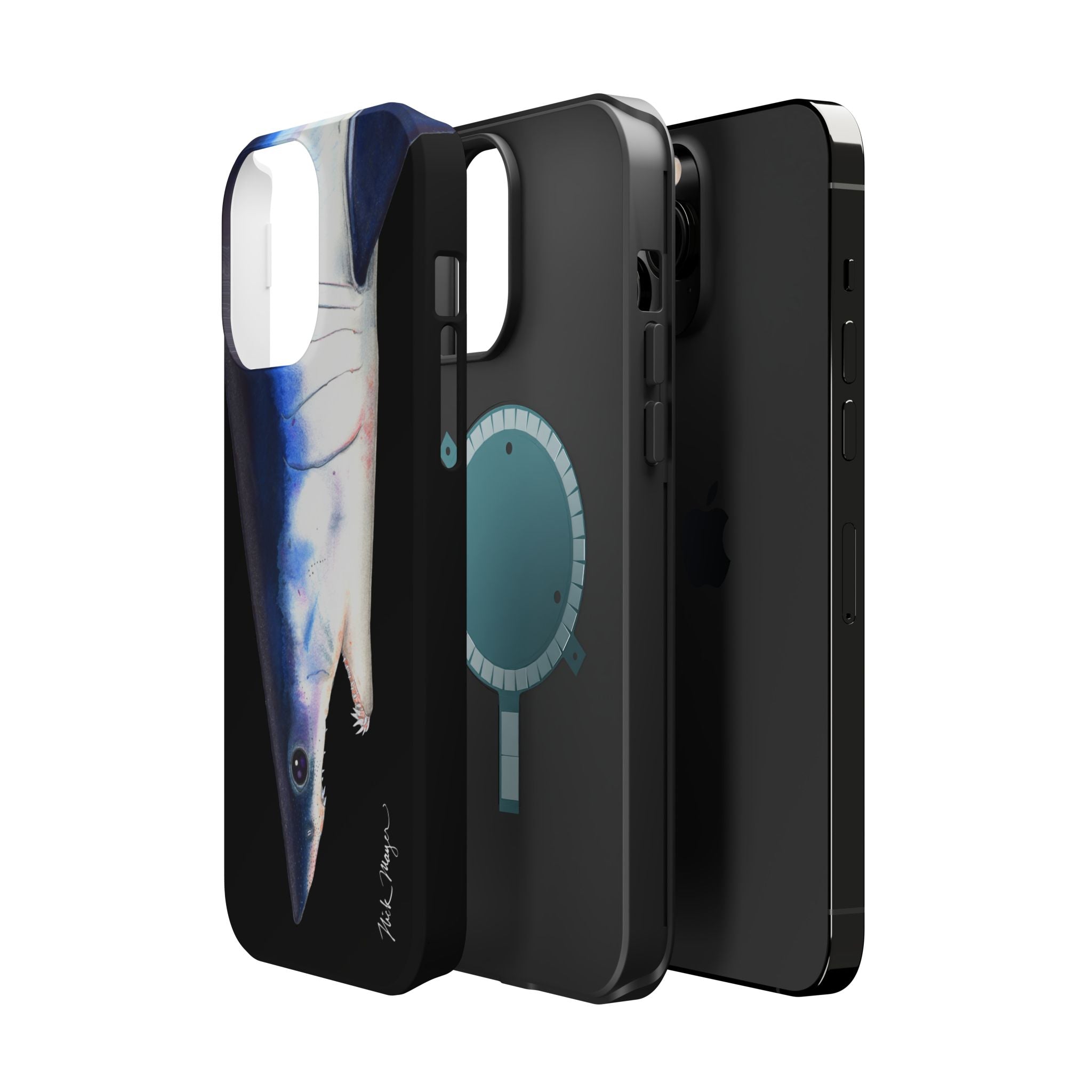 Mako Shark Face MagSafe Black iPhone Case