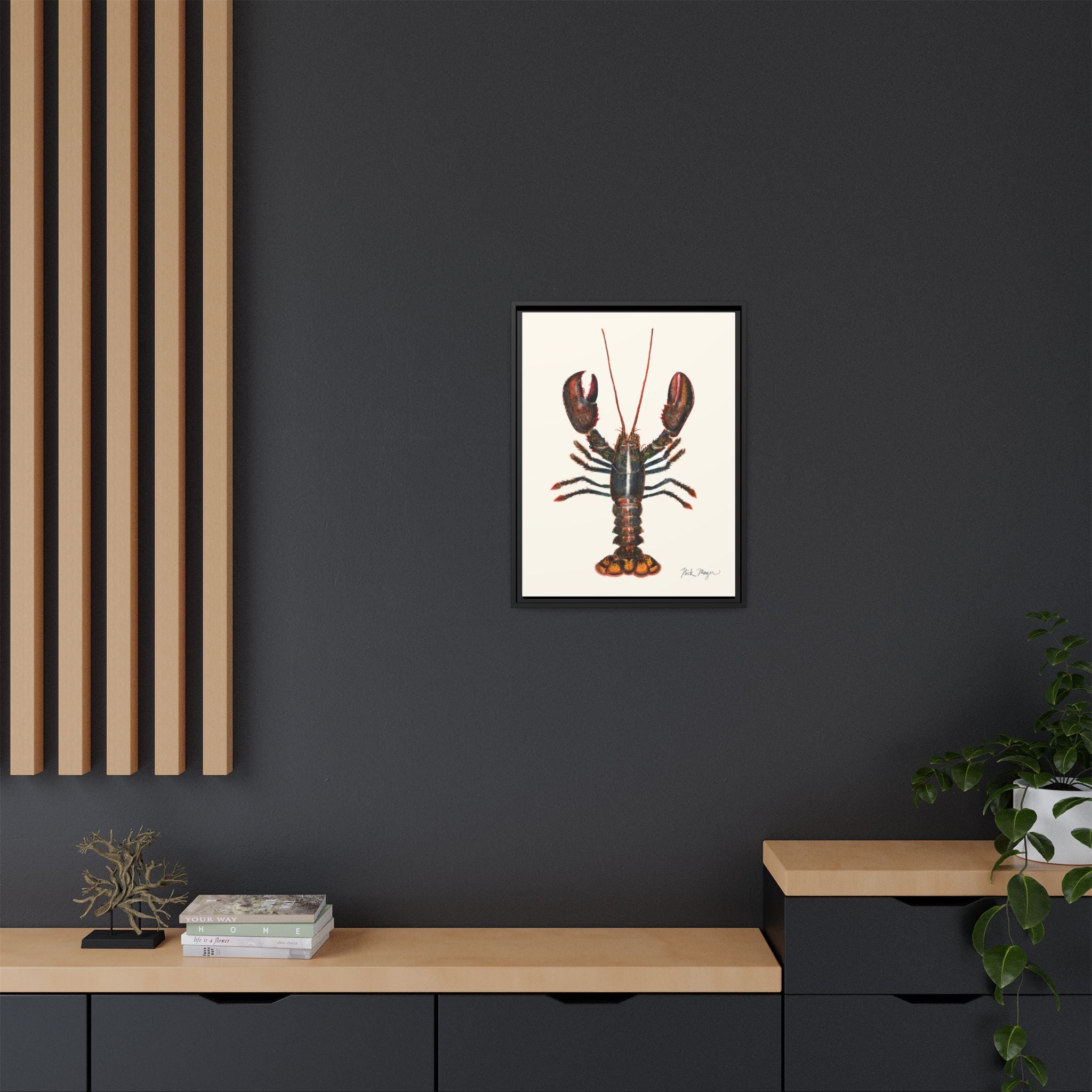 Northern Lobster Framed Canvas Print Printify