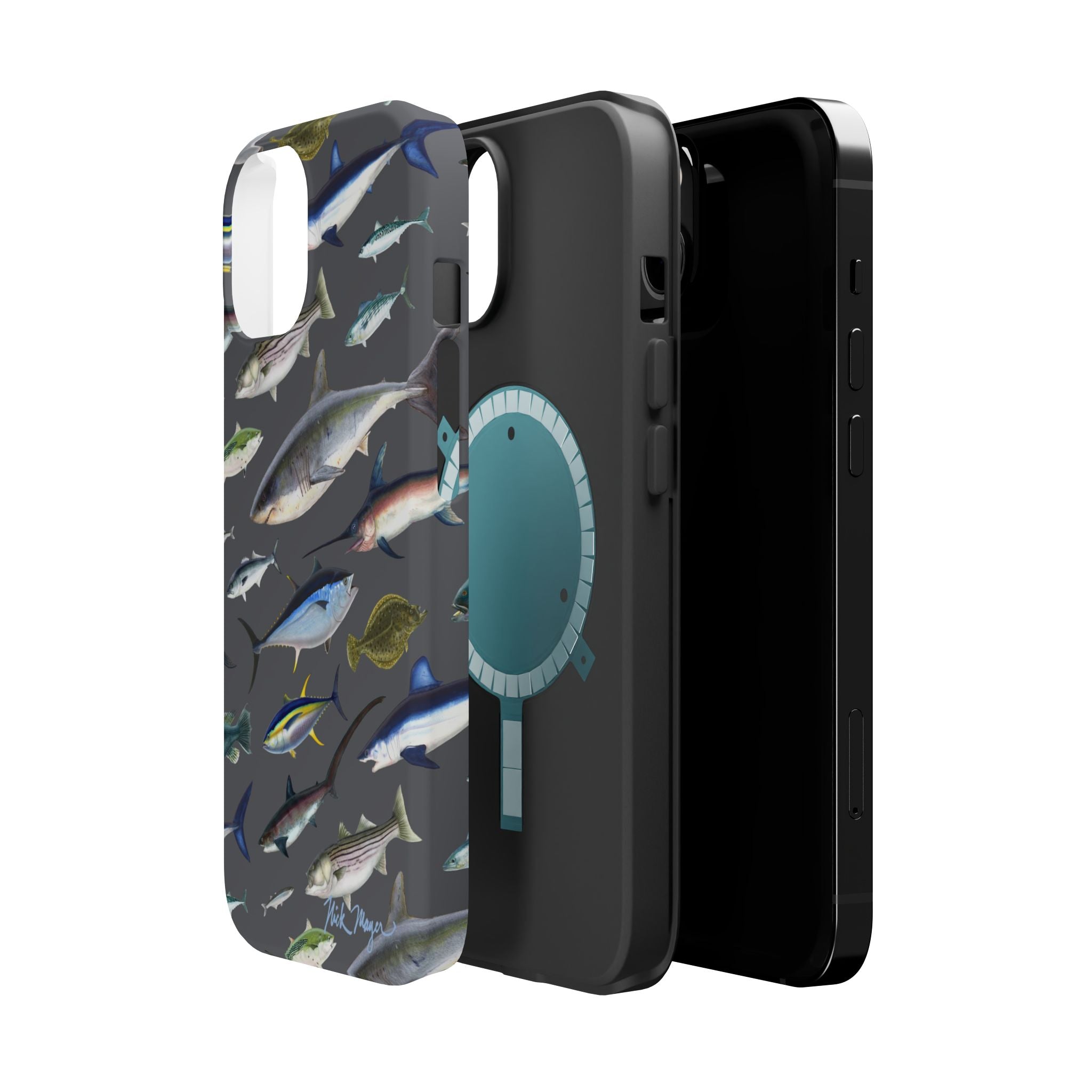 New England Offshore Fish Grey MagSafe iPhone Case
