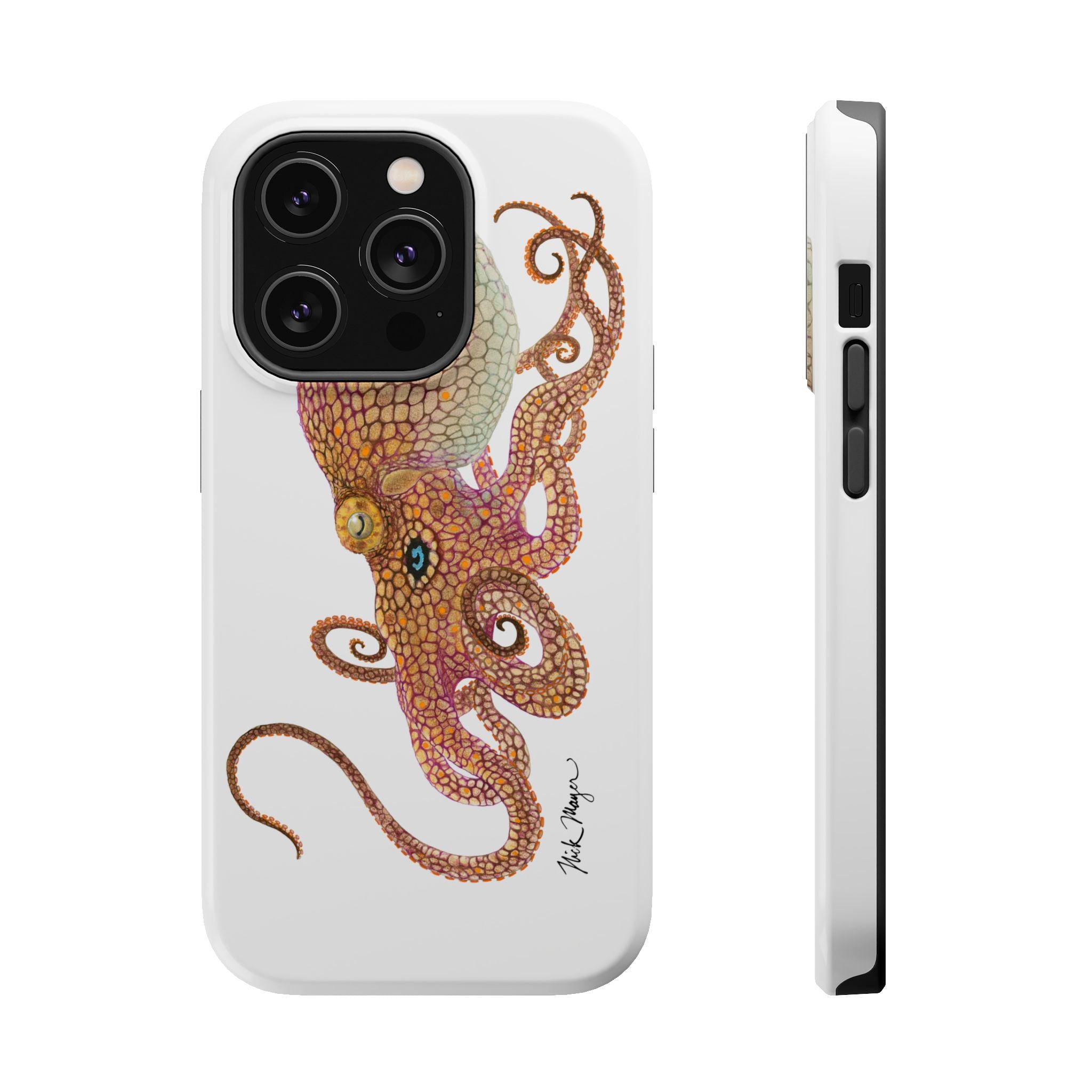 Two Spot Octopus MagSafe White iPhone Case
