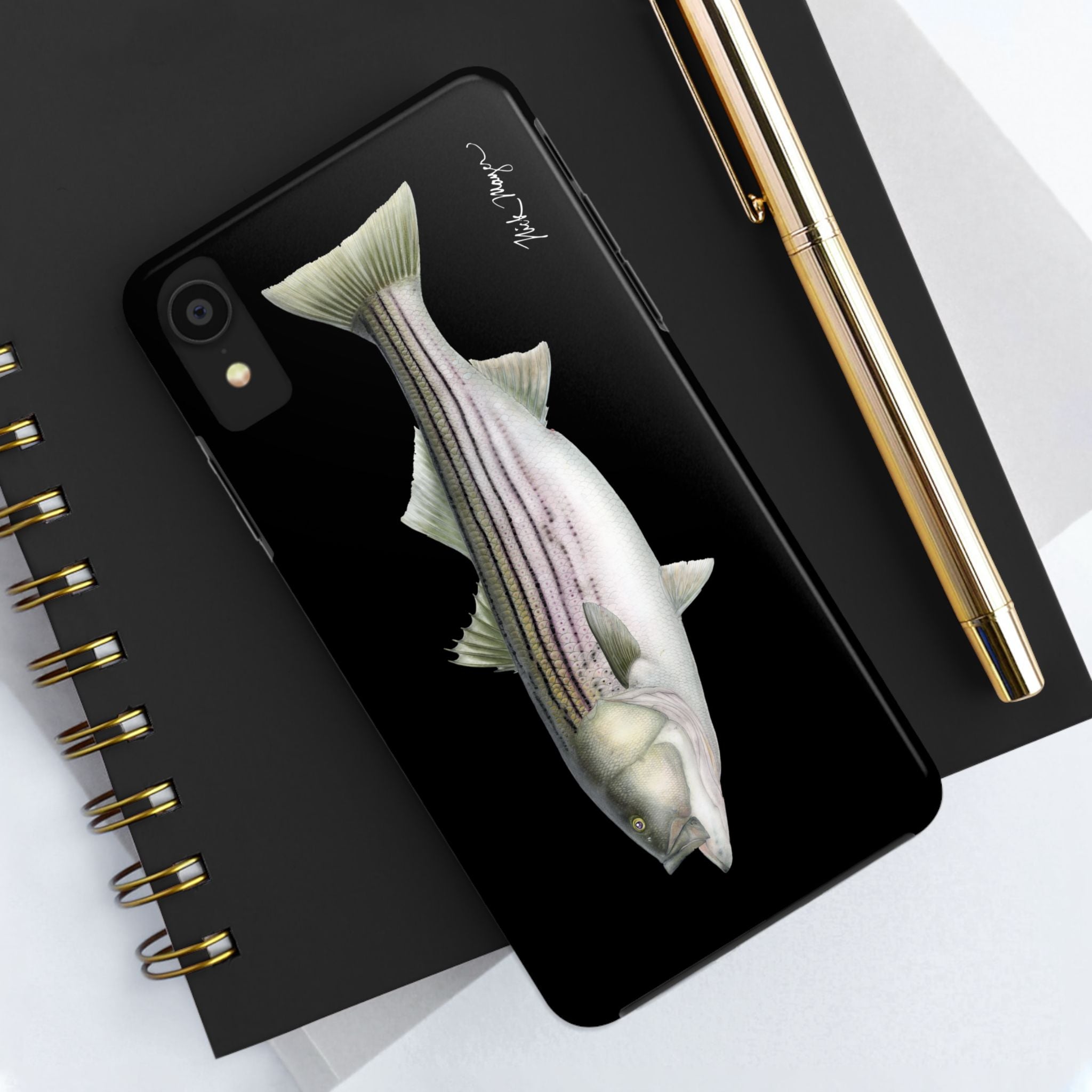 30 lb Striper - Black Phone Case (iPhone)