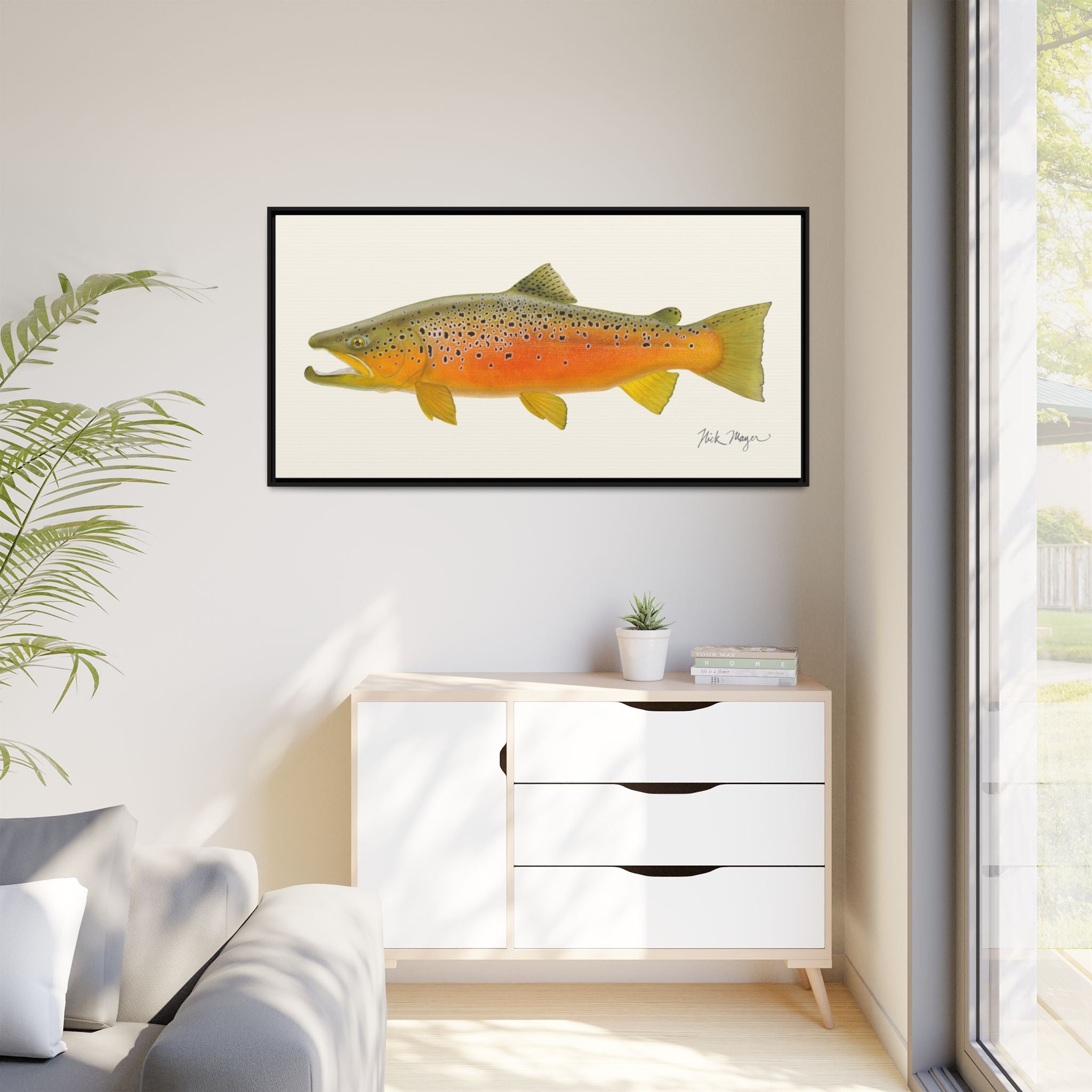 Brown Trout II Framed Canvas Print Printify