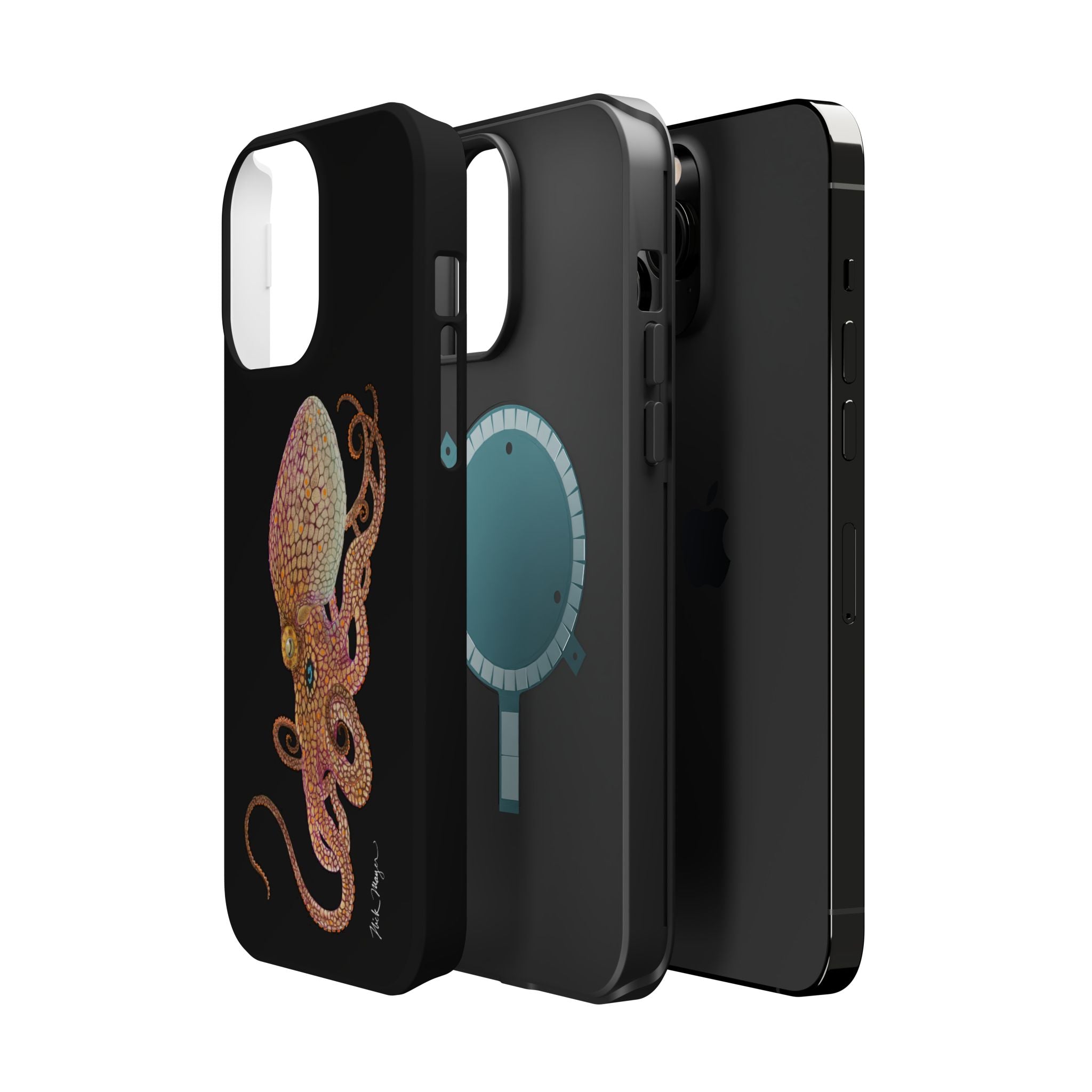 Two Spot Octopus MagSafe Black iPhone Case
