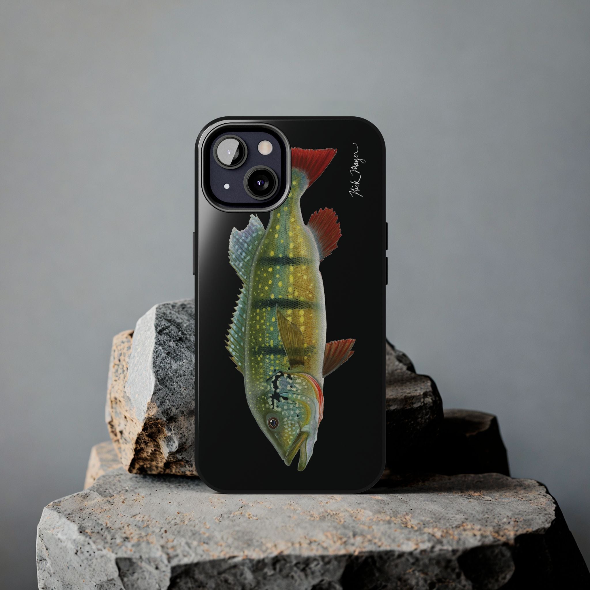 Peacock Bass Black iPhone Case