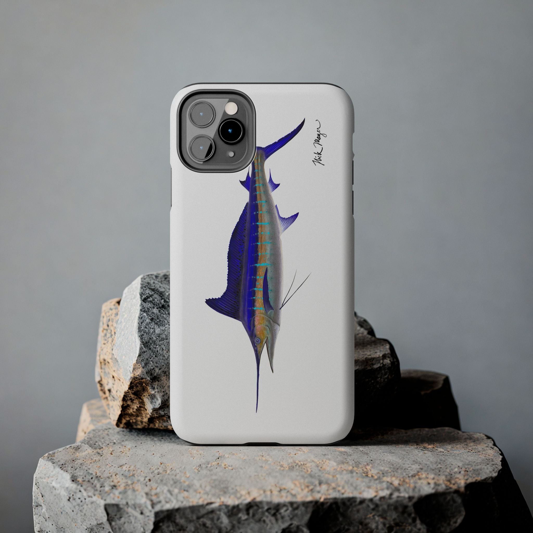 Striped Marlin White Phone Case (iPhone)
