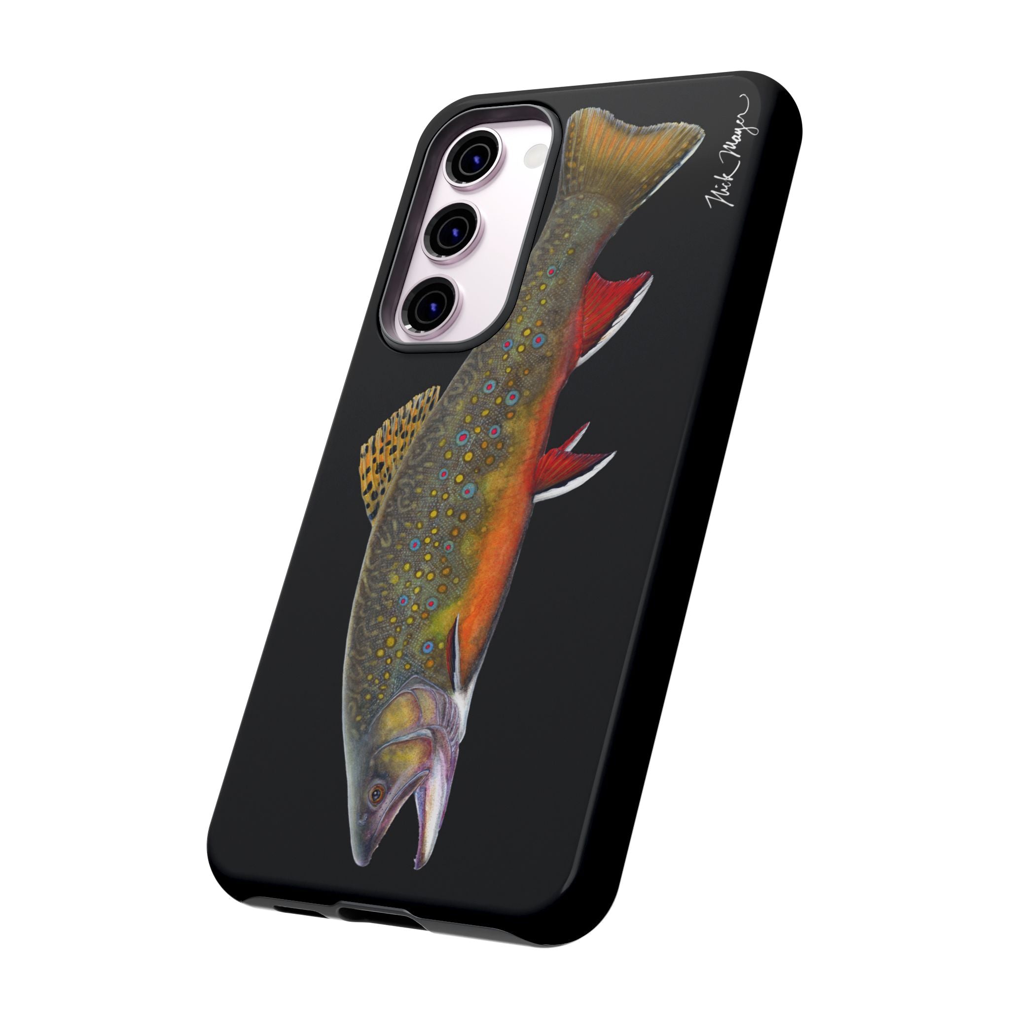 Brook Trout Black Phone Cases (Samsung) Printify