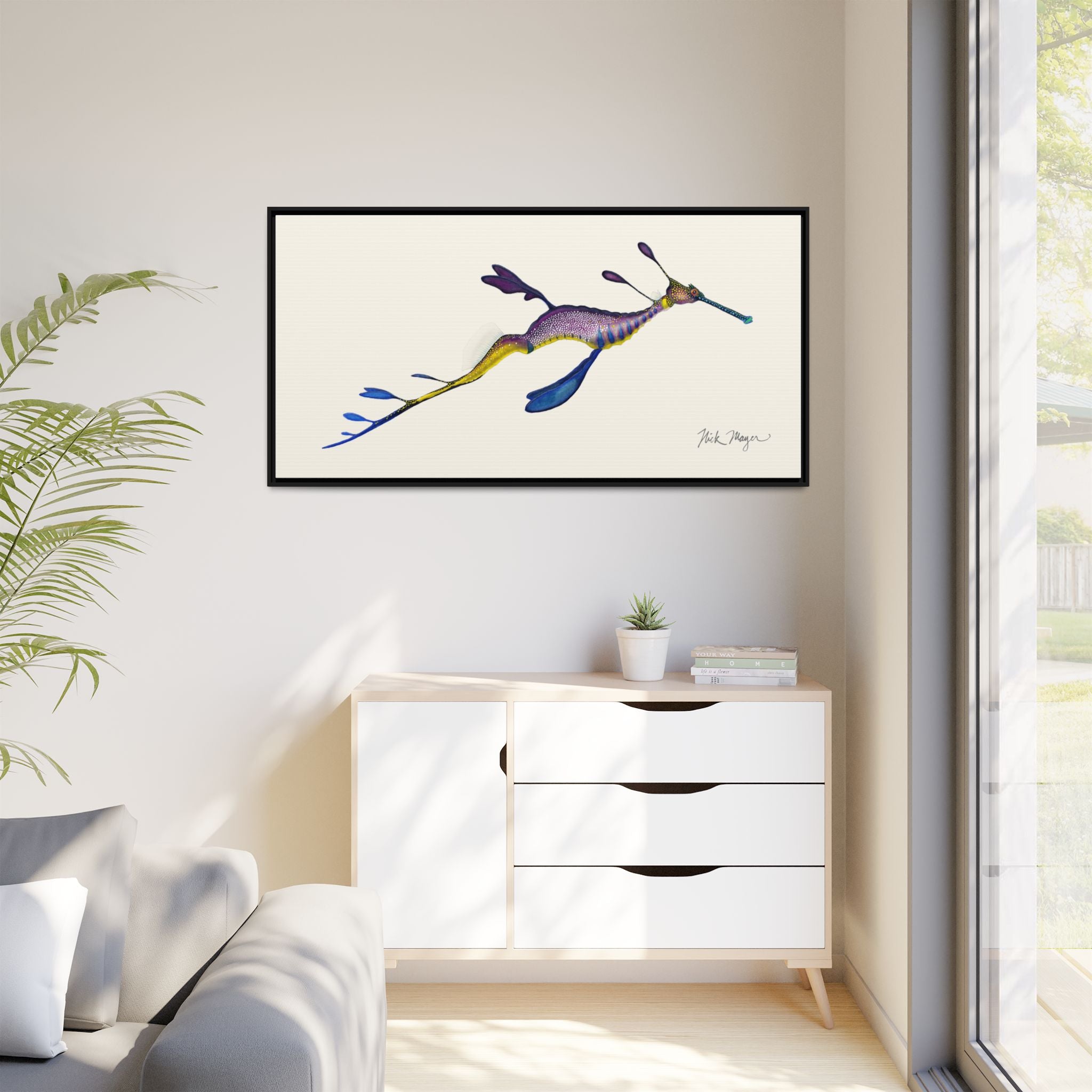 Weedy Sea Dragon Framed Canvas Print Printify