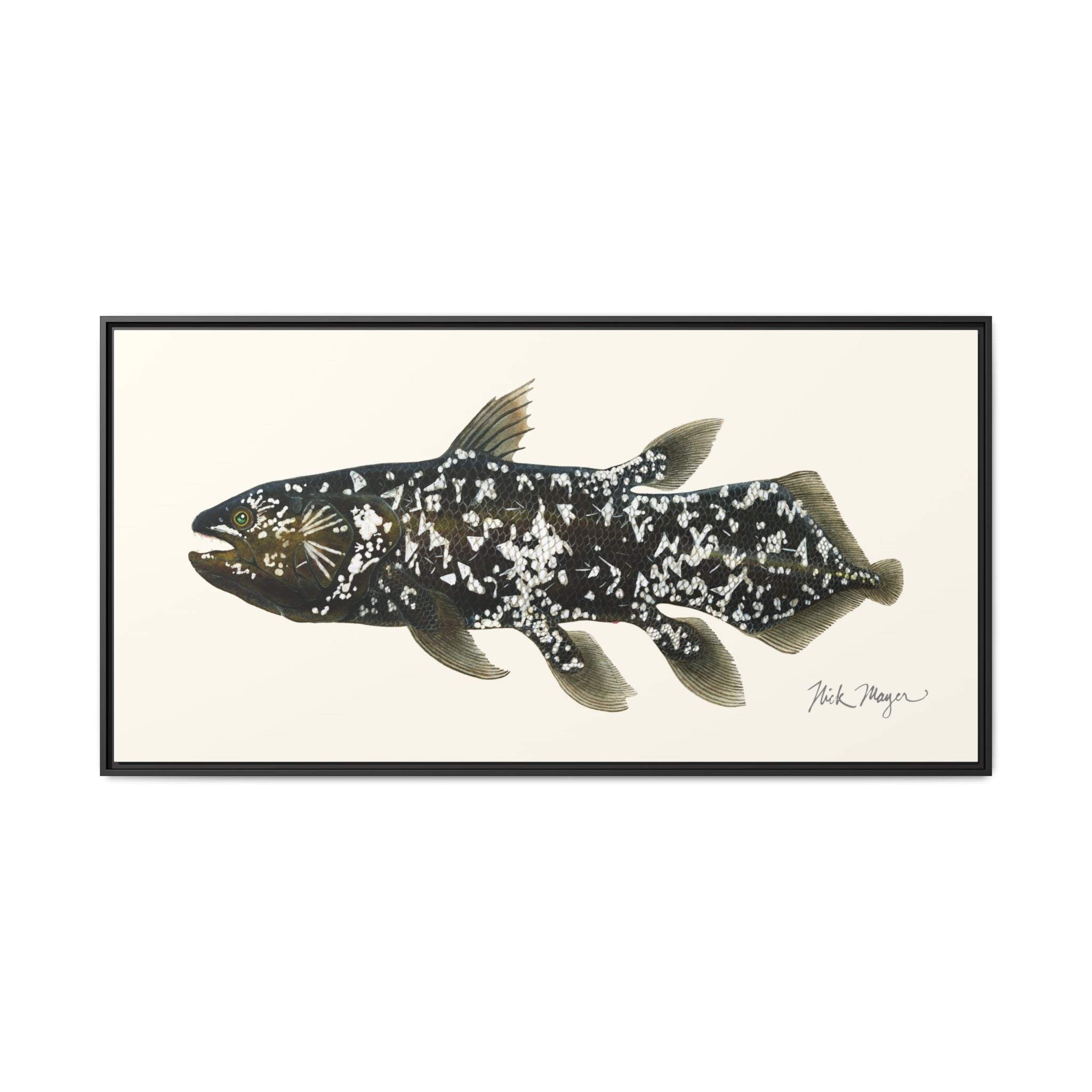 Coelacanth Framed Canvas Print Printify